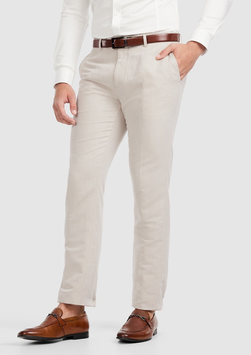 Natural Jae Slim Linen Pant