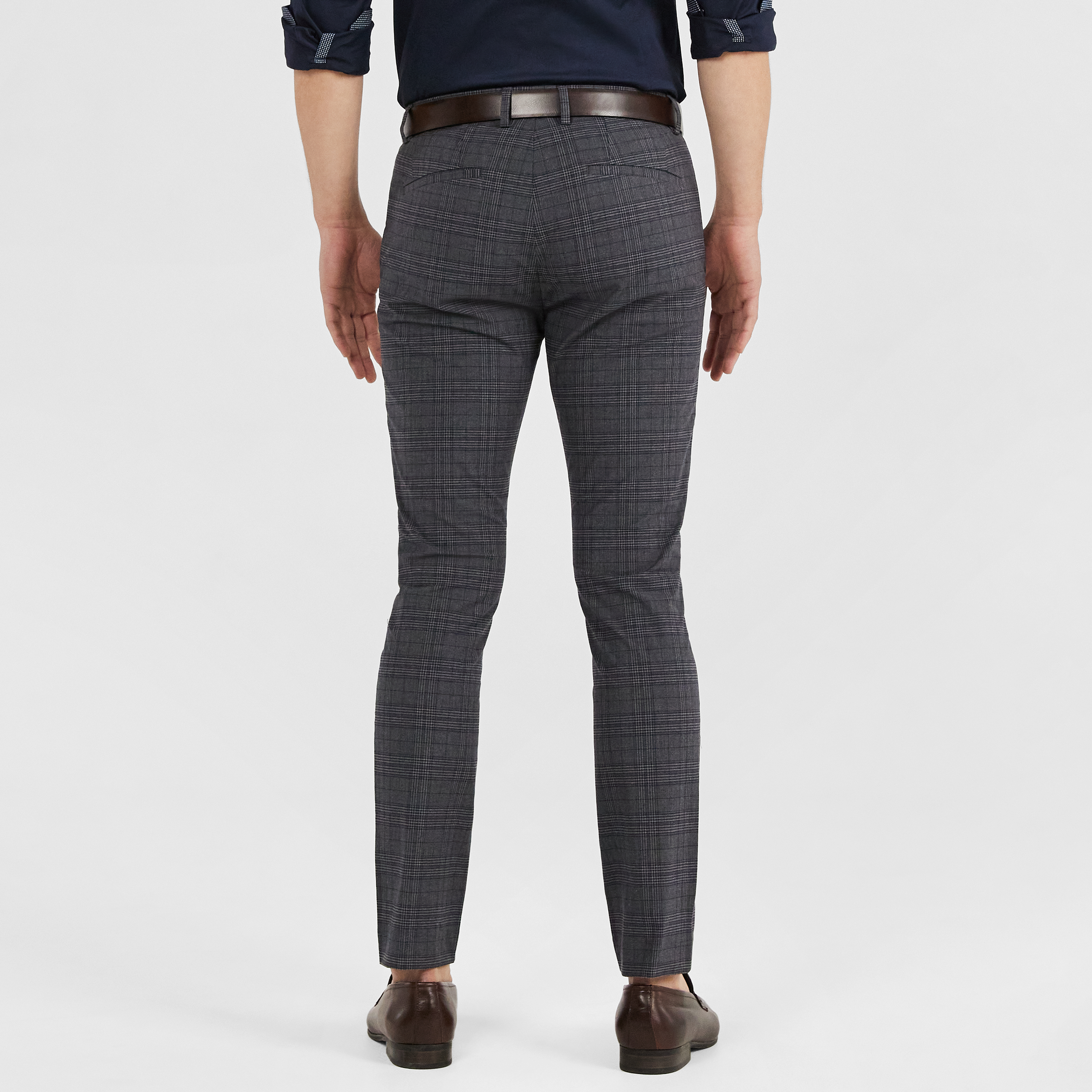 Charcoal Reid Slim Check Pant | Men's 