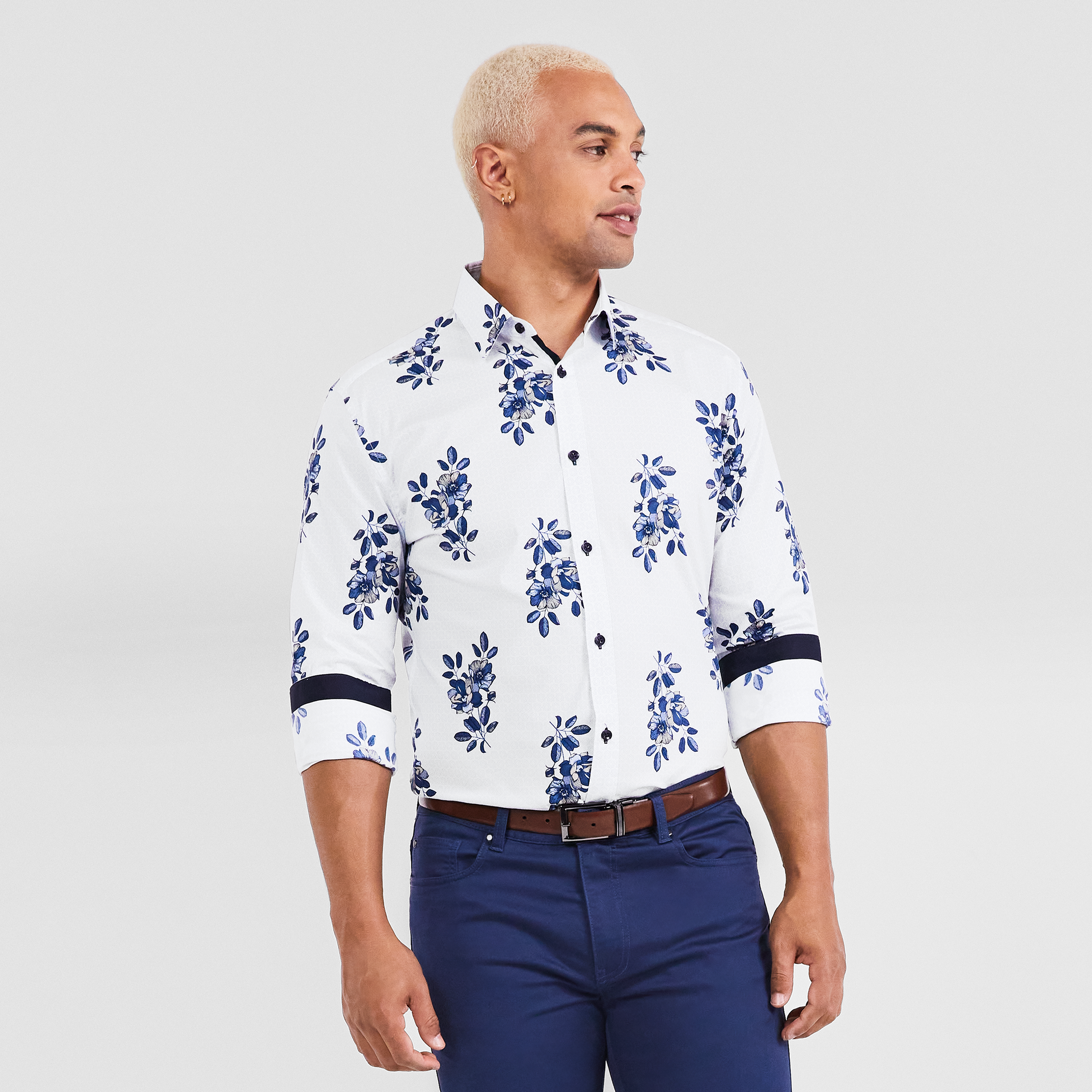 Lilac Phaze Stretch Floral Shirt | Men 