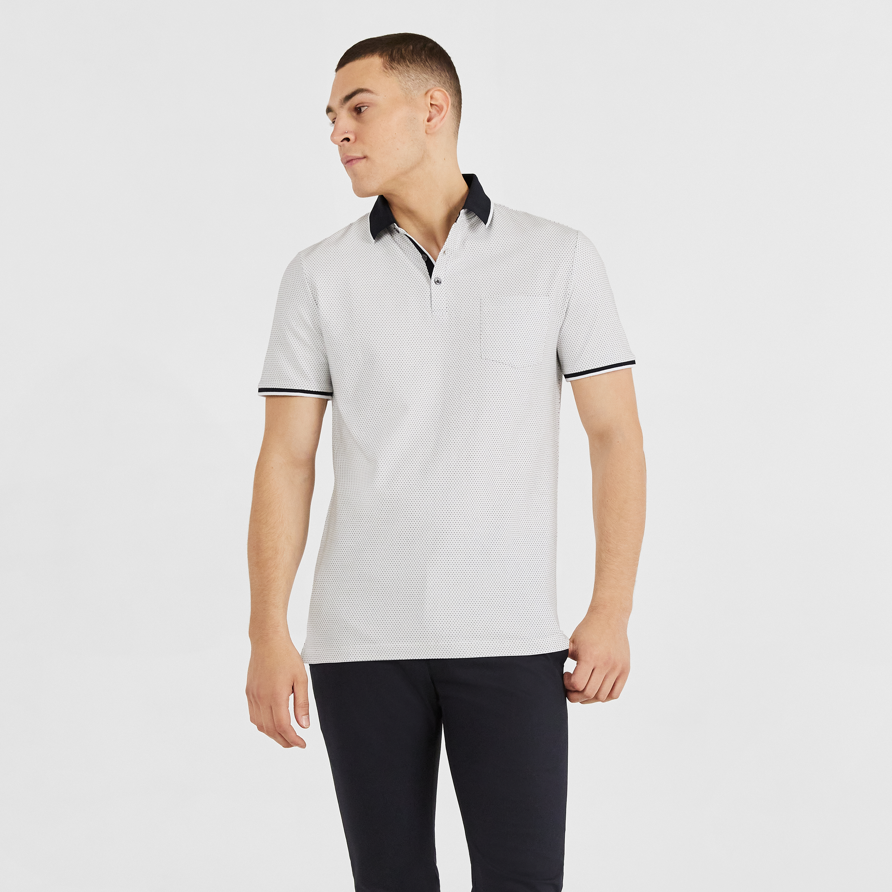 White Tuscan Stretch Polo | Men's Tops 