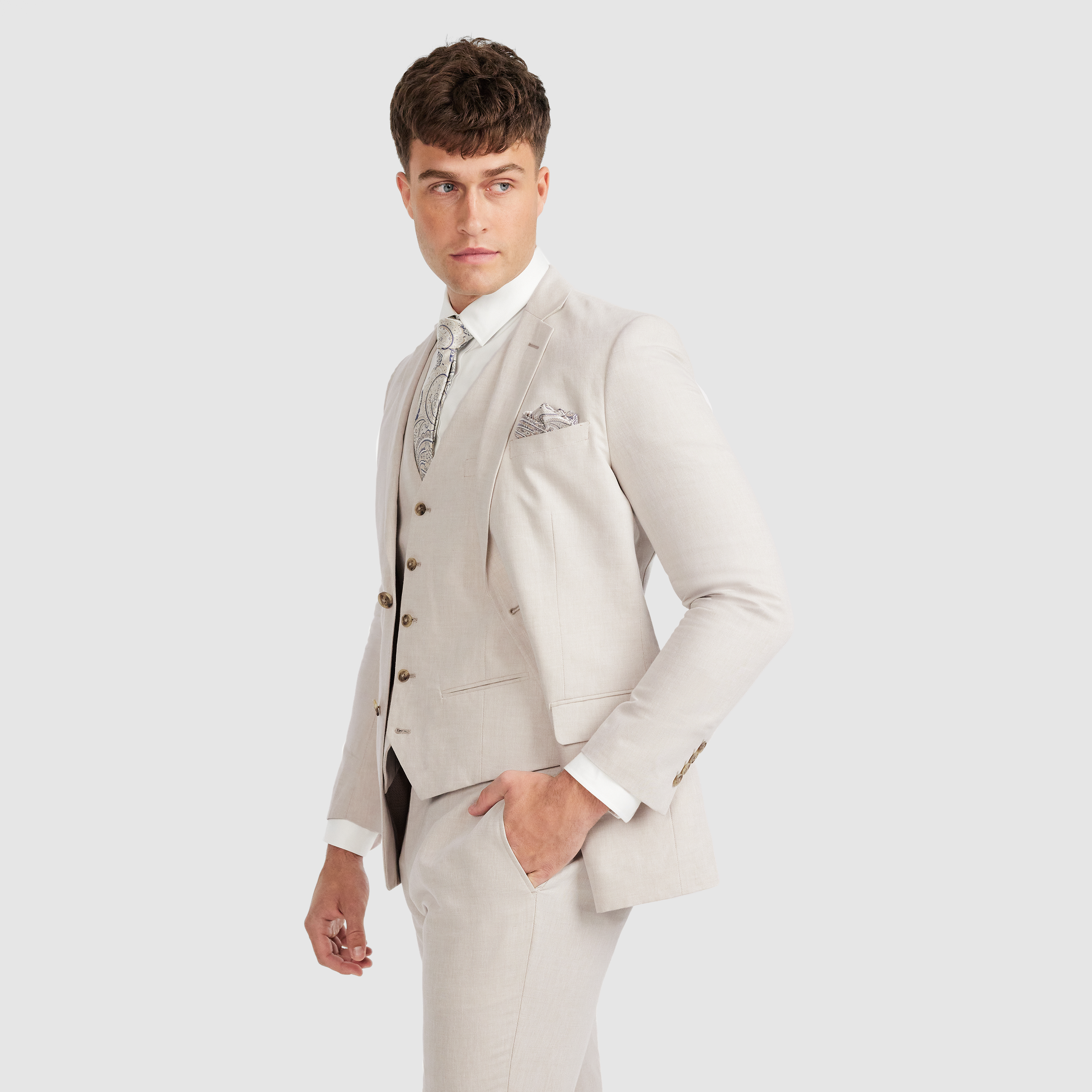 slim linen suit jacket