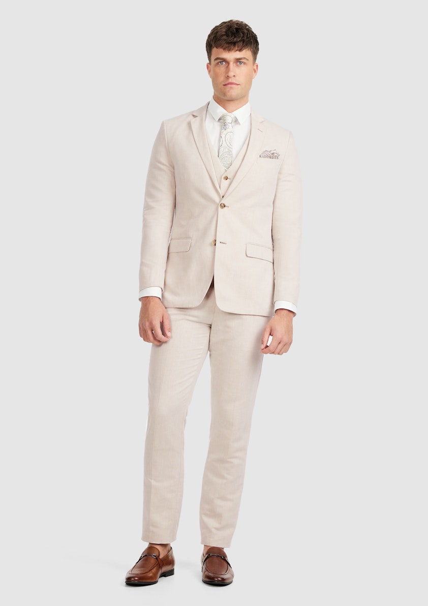 Natural Jae Slim Linen Suit