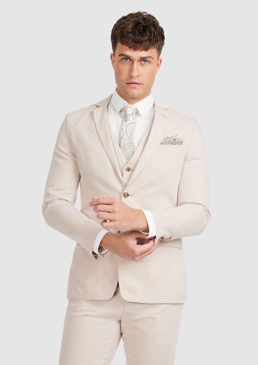 Natural Jae Slim Linen Suit
