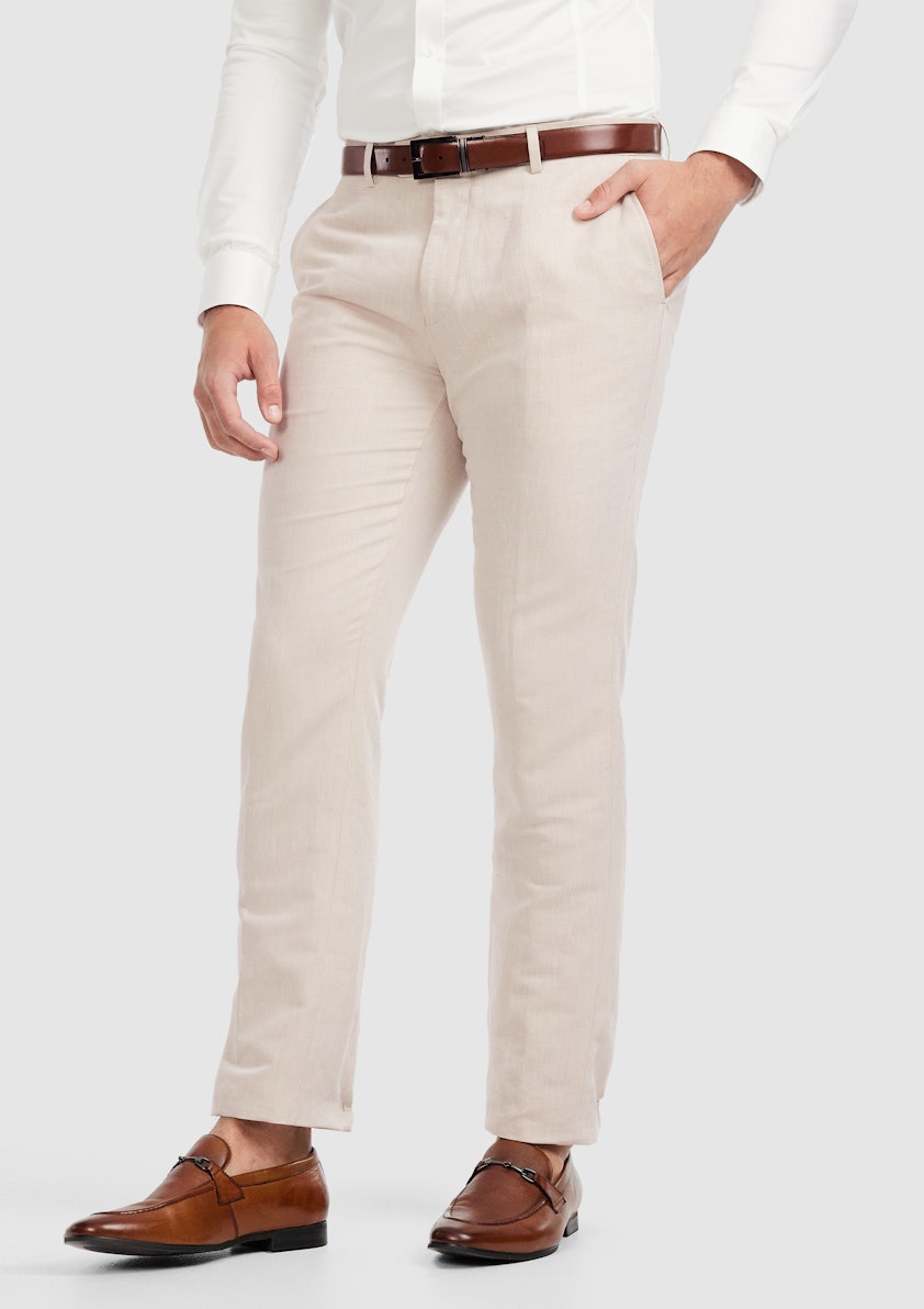 Natural Jae Slim Linen Suit