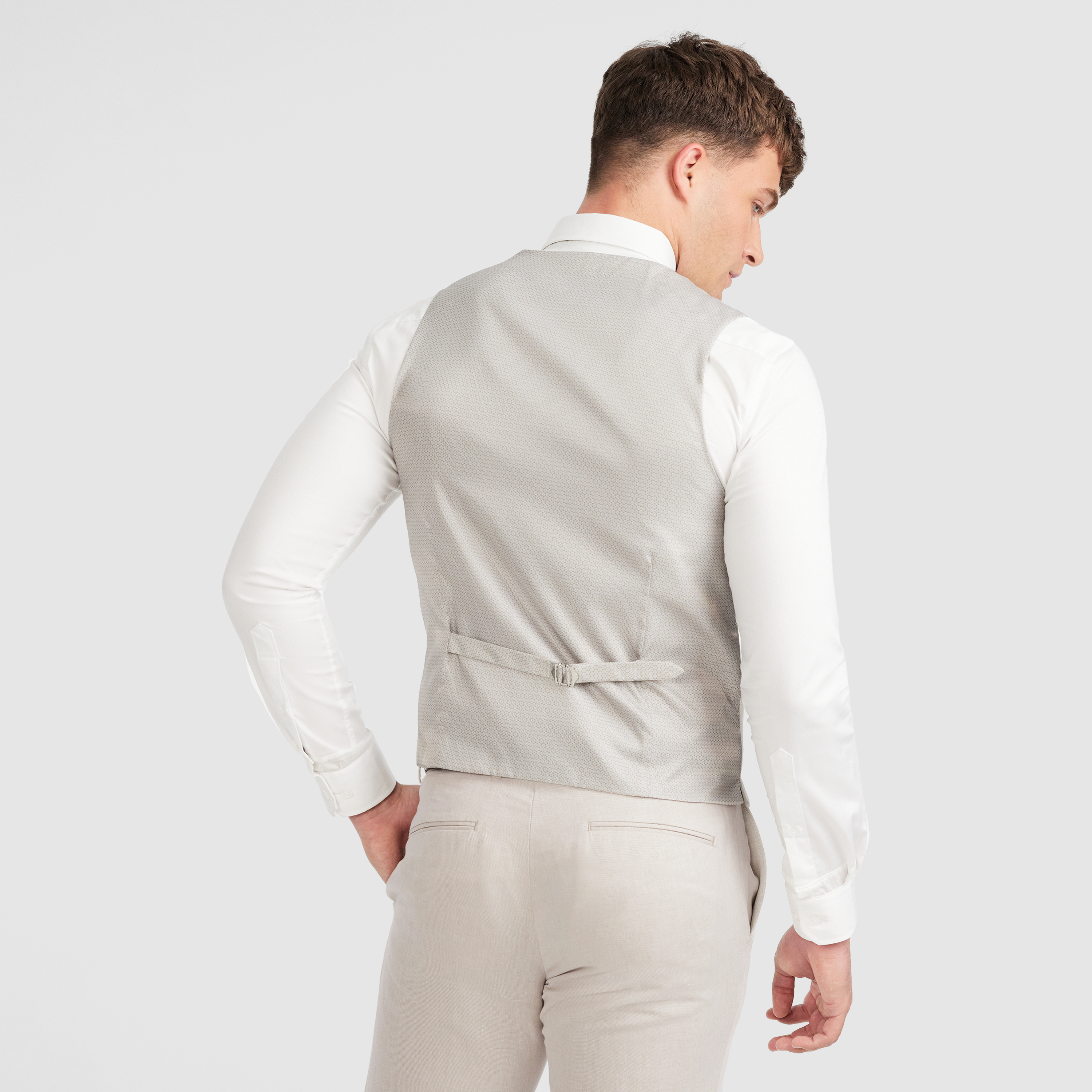 Natural Jae Slim Linen Waistcoat