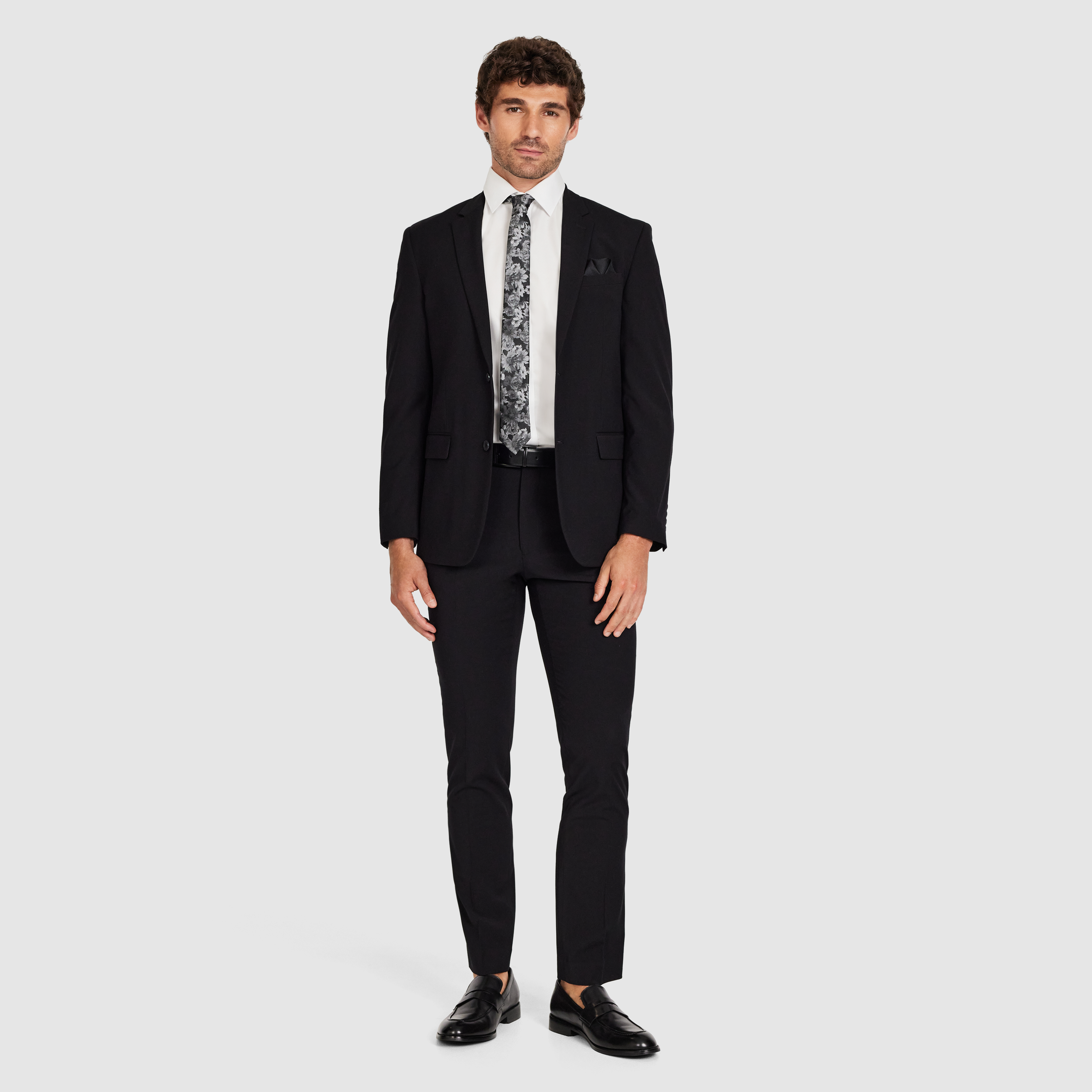  Classic Black Stretch Suit