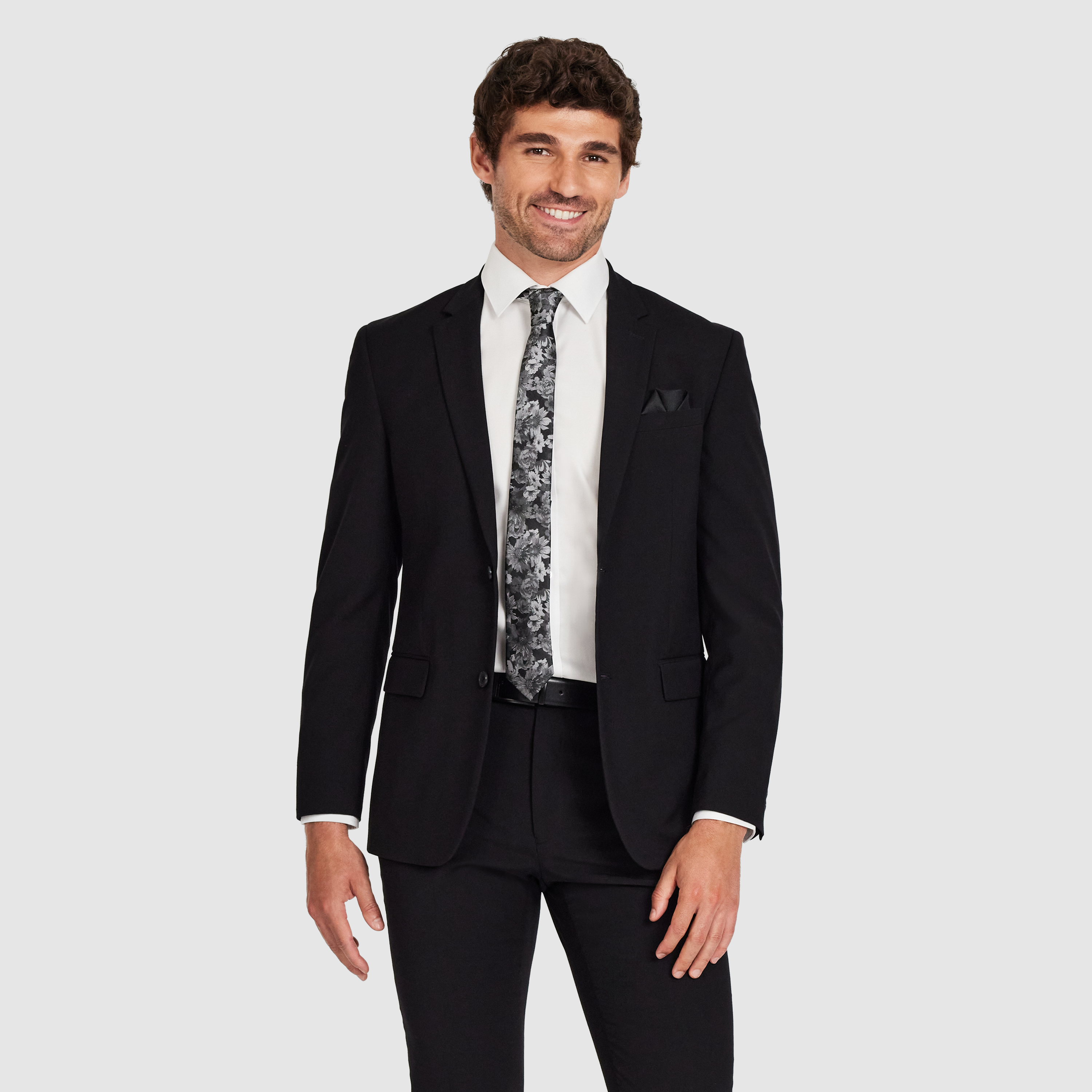  Classic Black Stretch Suit
