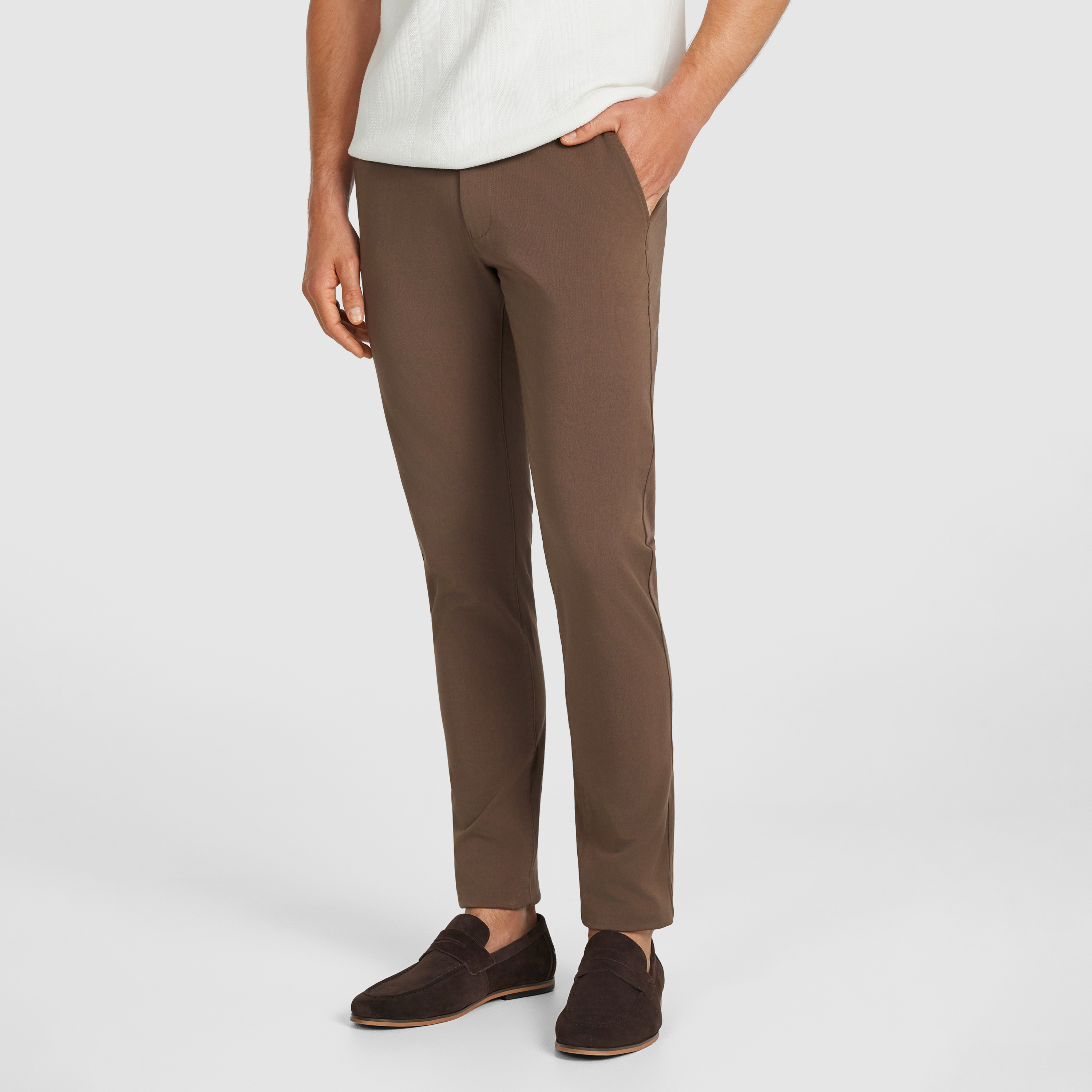 Mocha Zenith Slim Tapered Super Stretch Chino