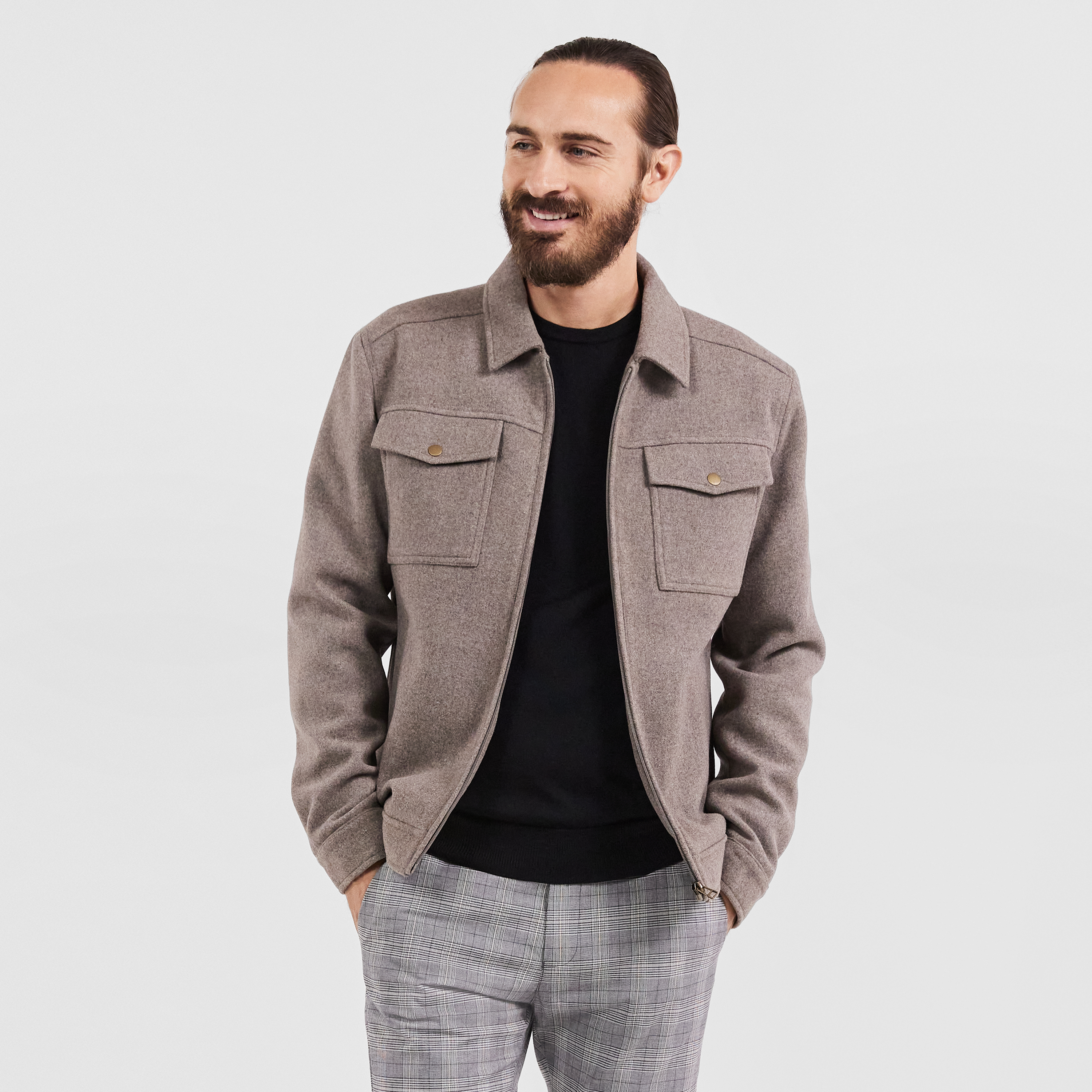 MEN FASHION Jackets Elegant discount 75% Brown L NoName jacket 