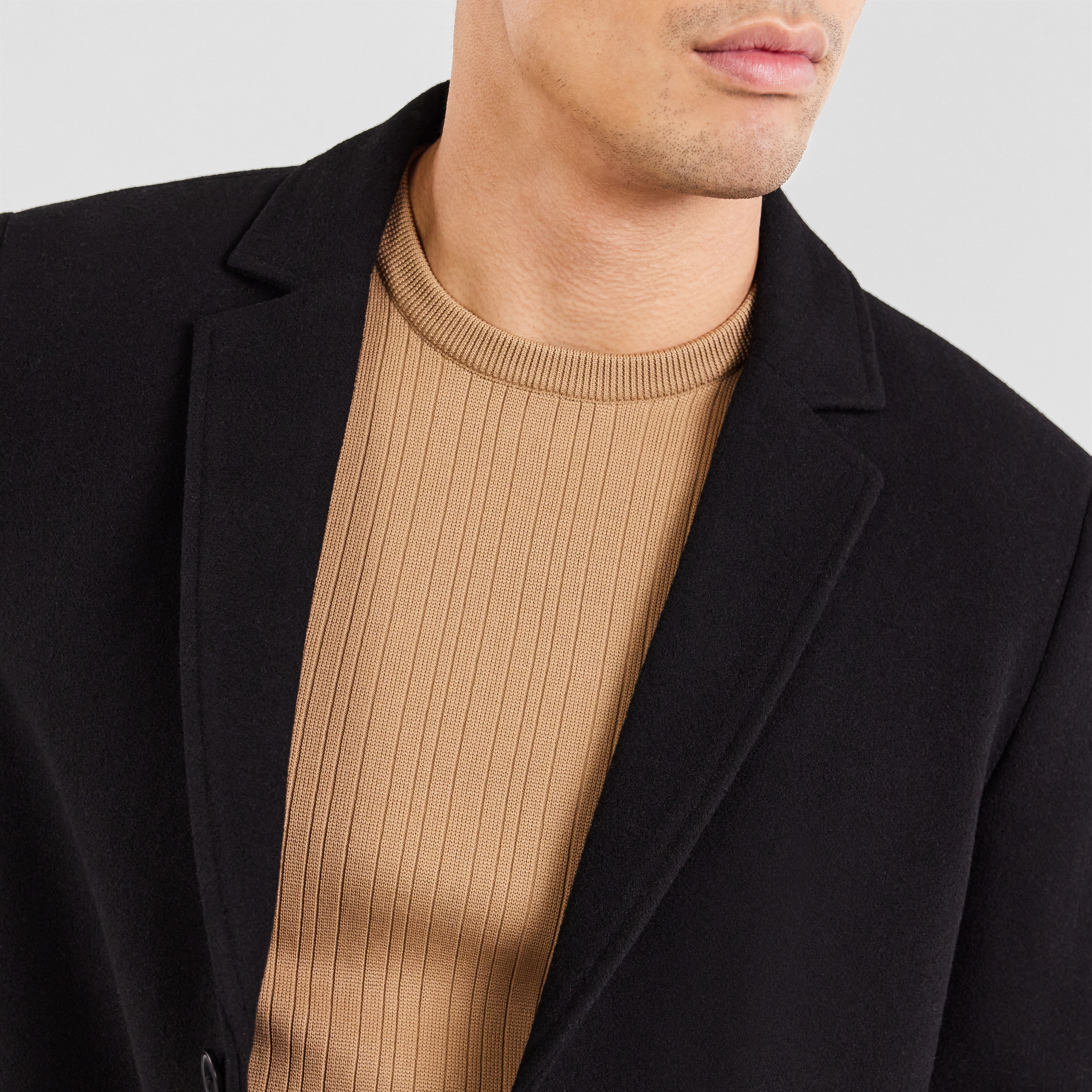Black Galloway Wool Overcoat | Men's 