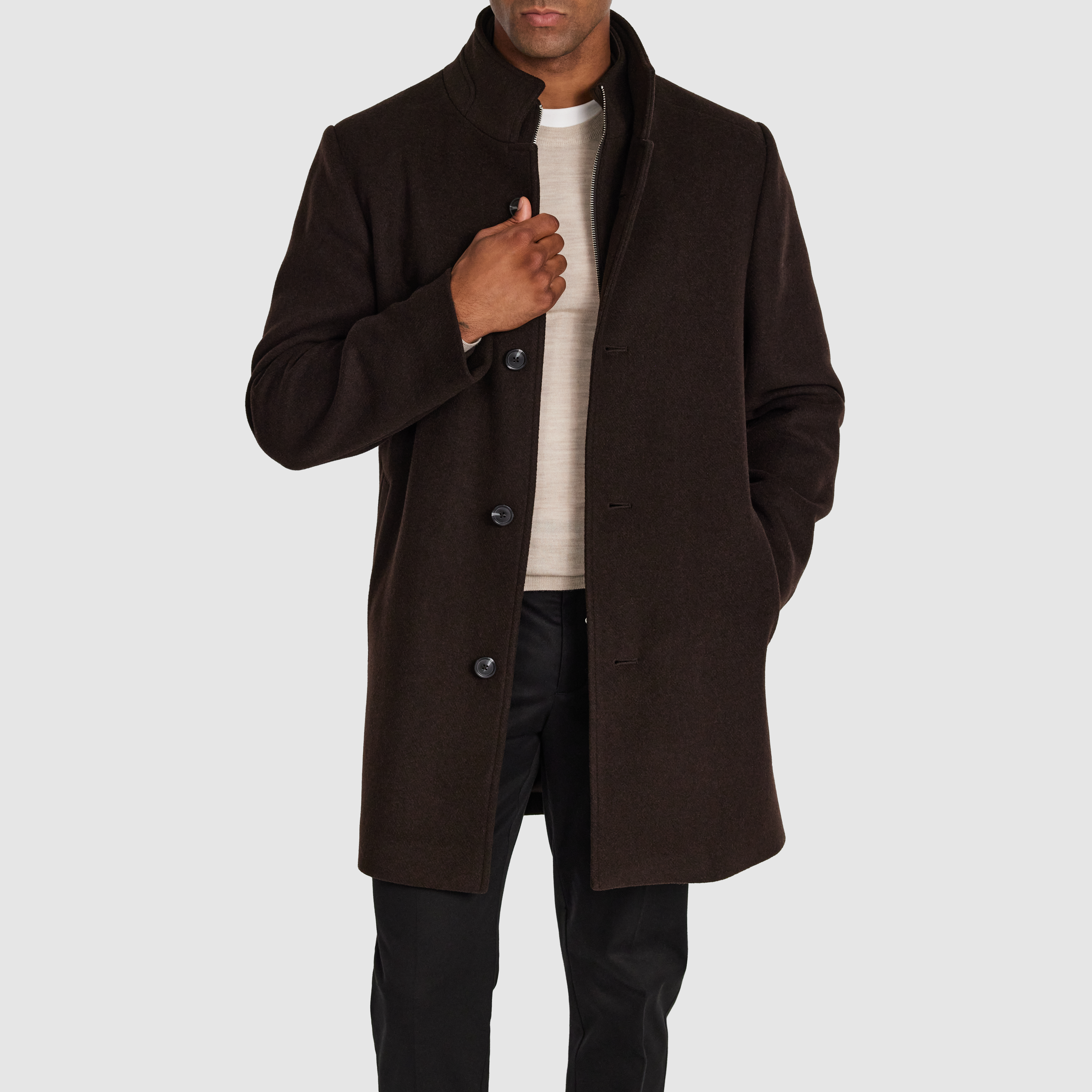 Chocolate Gisburn Wool Coat