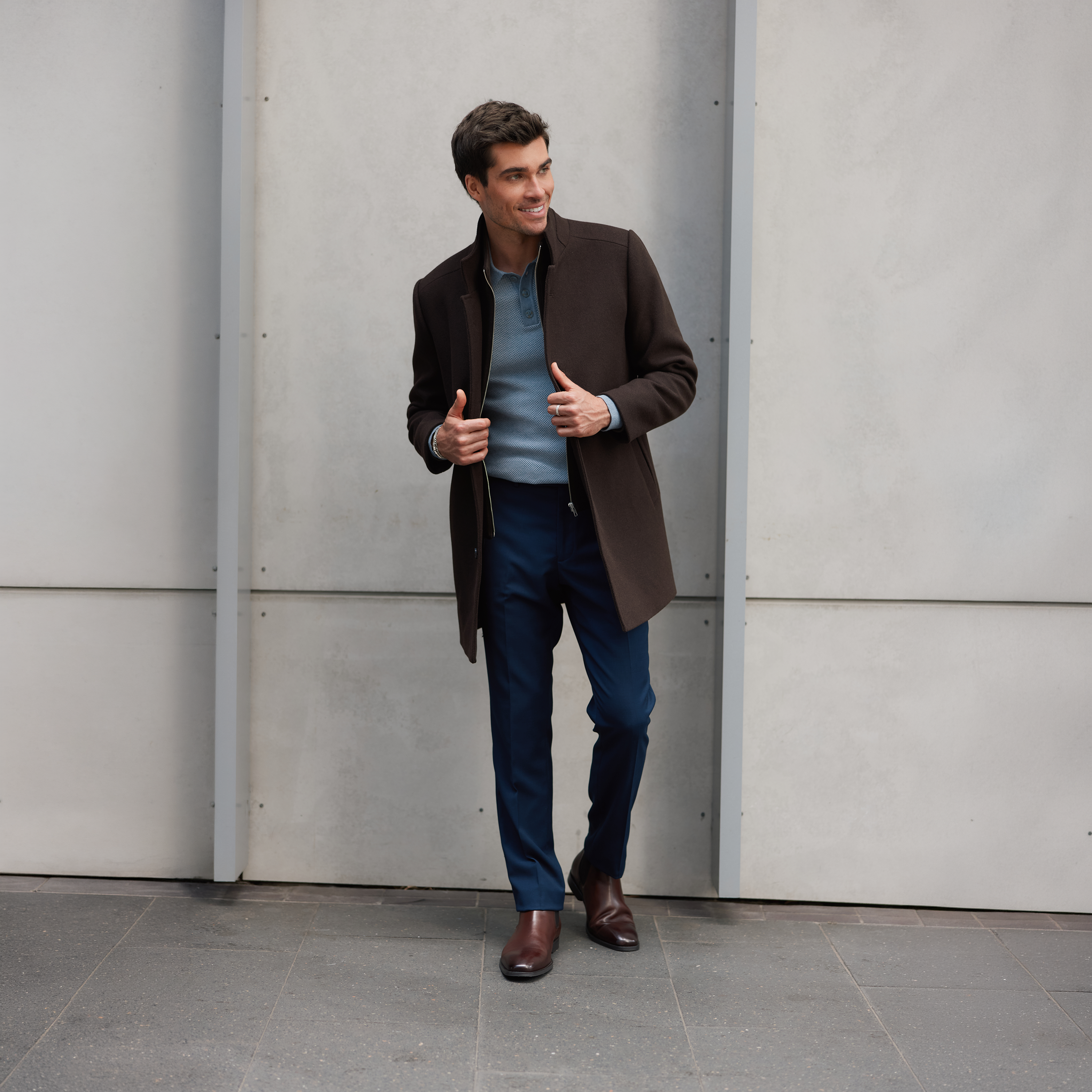 Chocolate Gisburn Wool Coat