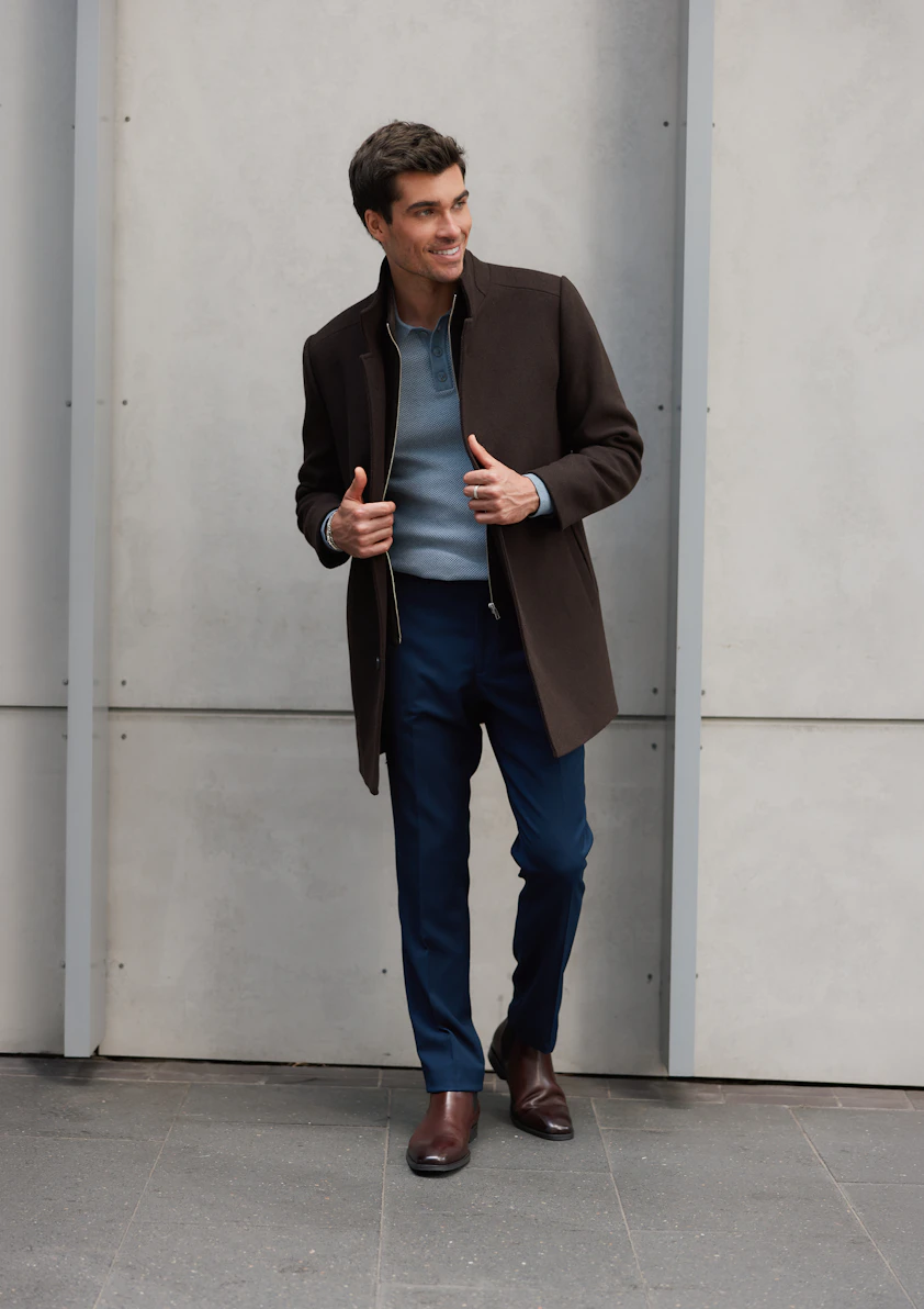 Chocolate Gisburn Wool Coat