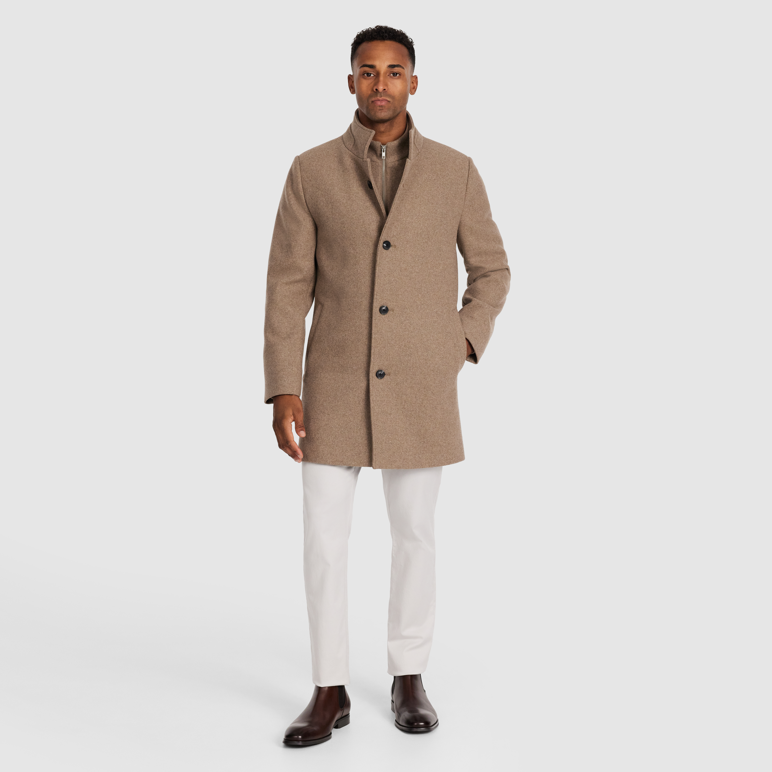 Sand Gisburn Wool Coat