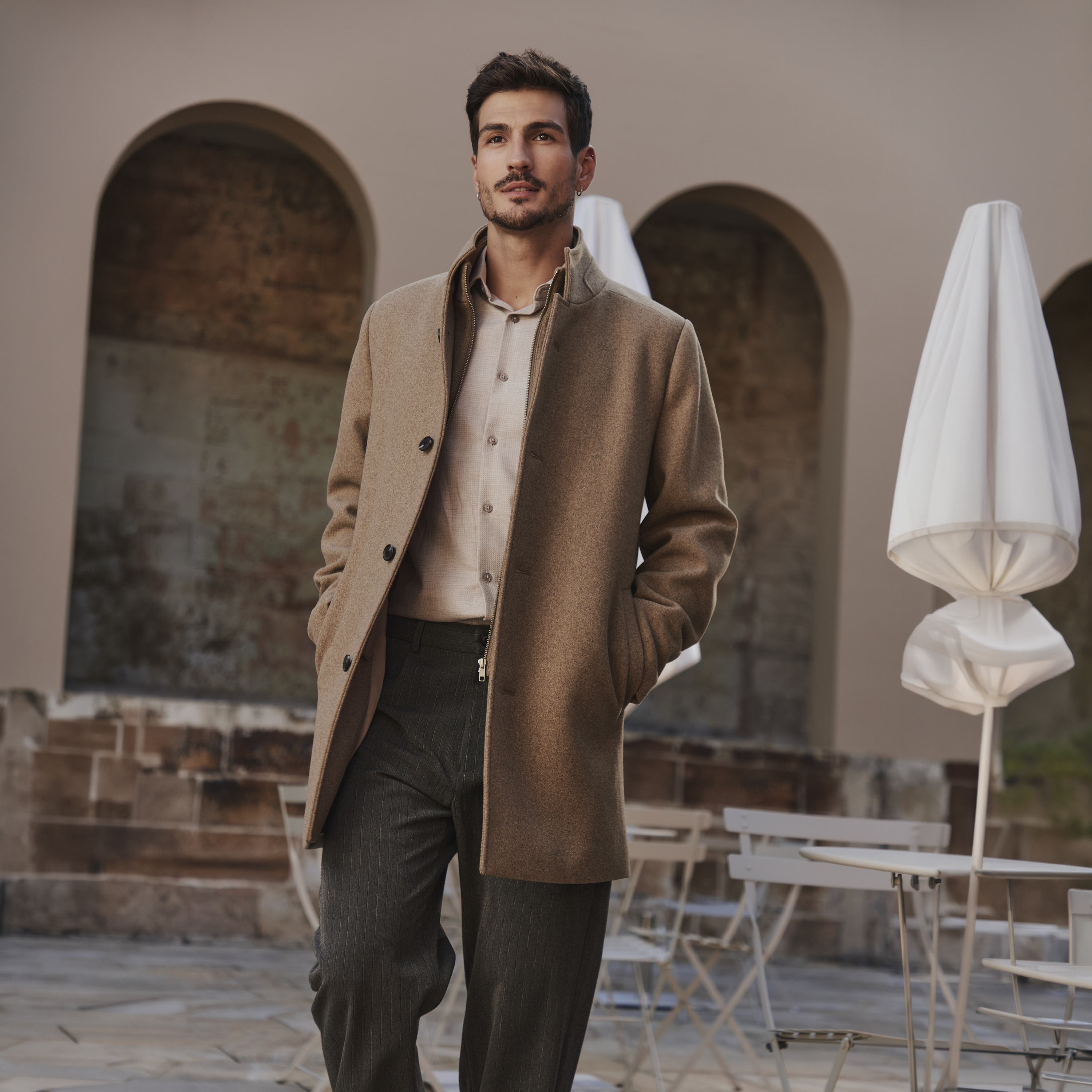 Sand Gisburn Wool Coat