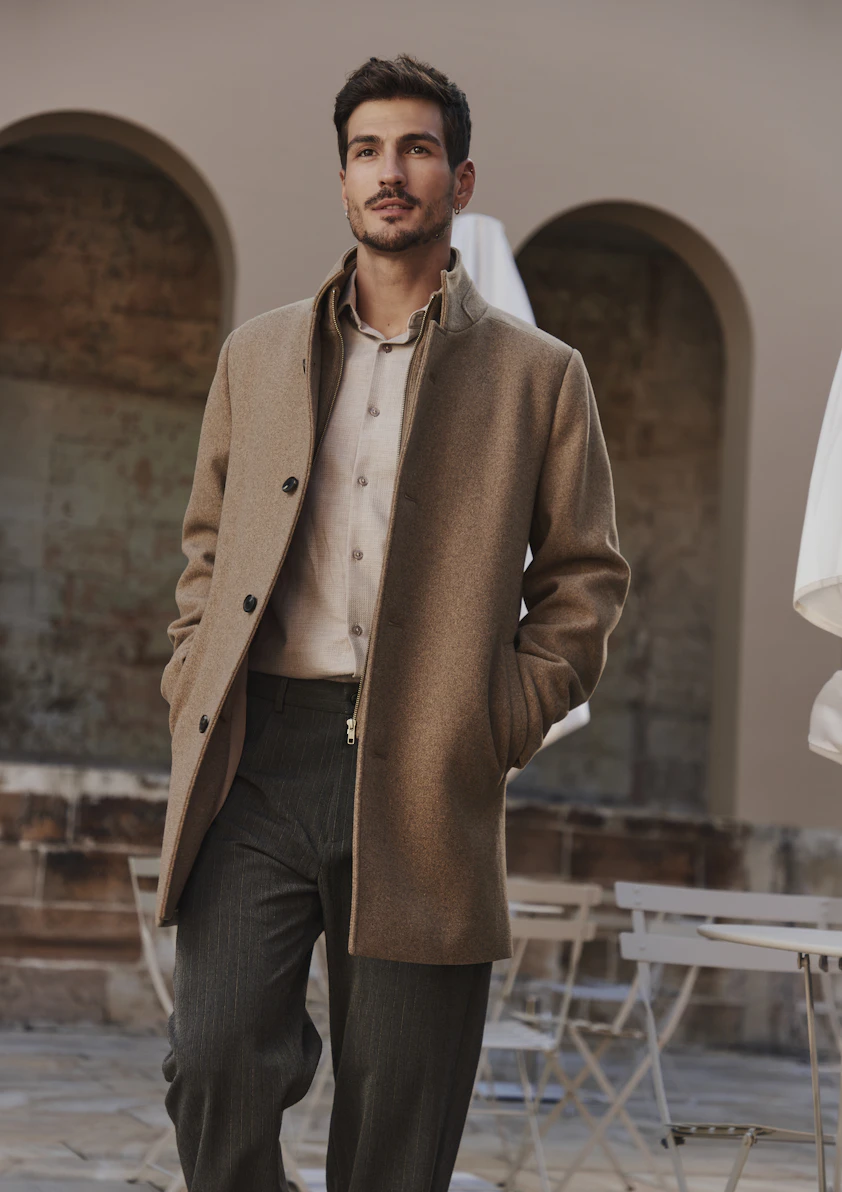 Sand Gisburn Wool Coat