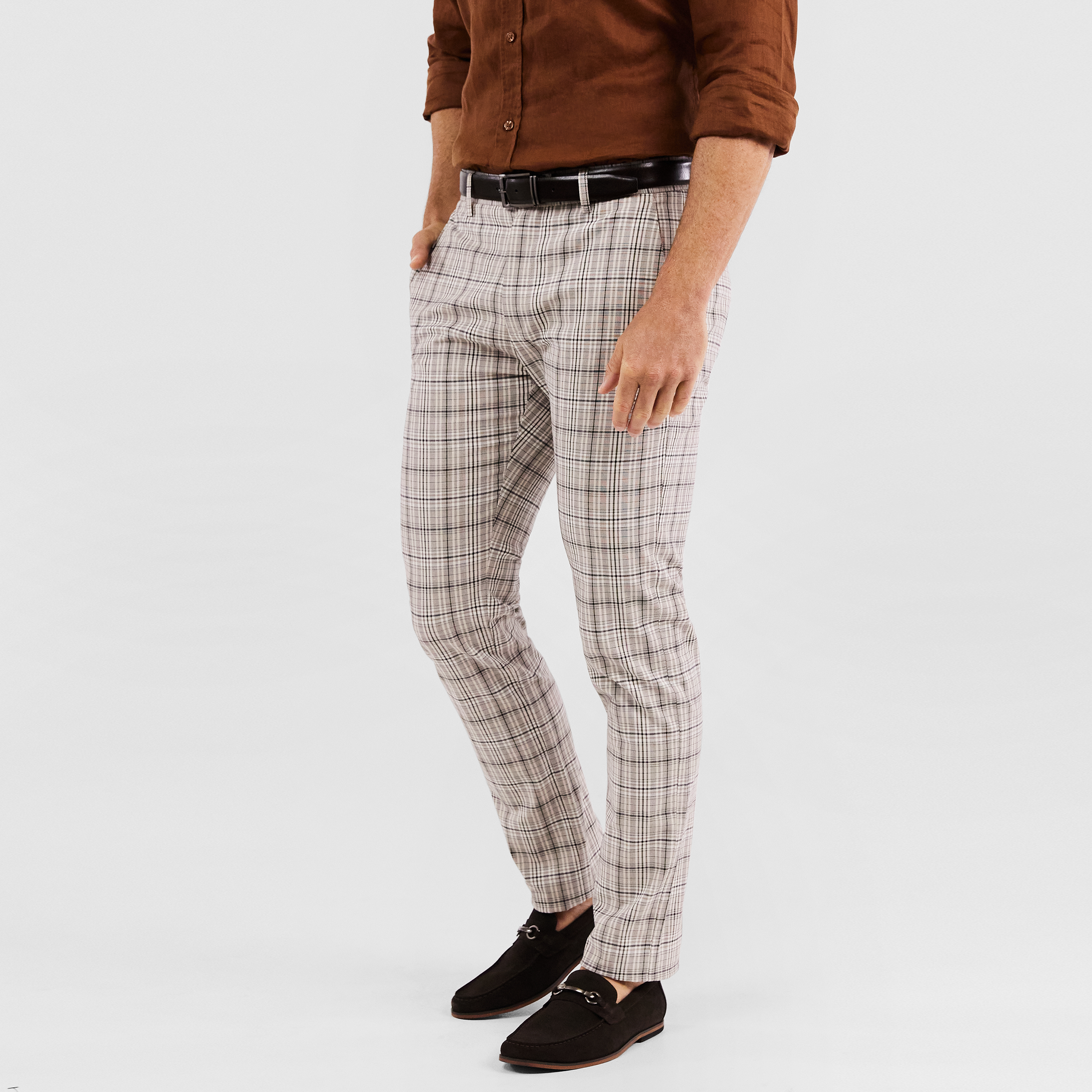 Natural Sterling Slim Check Pant | Men 