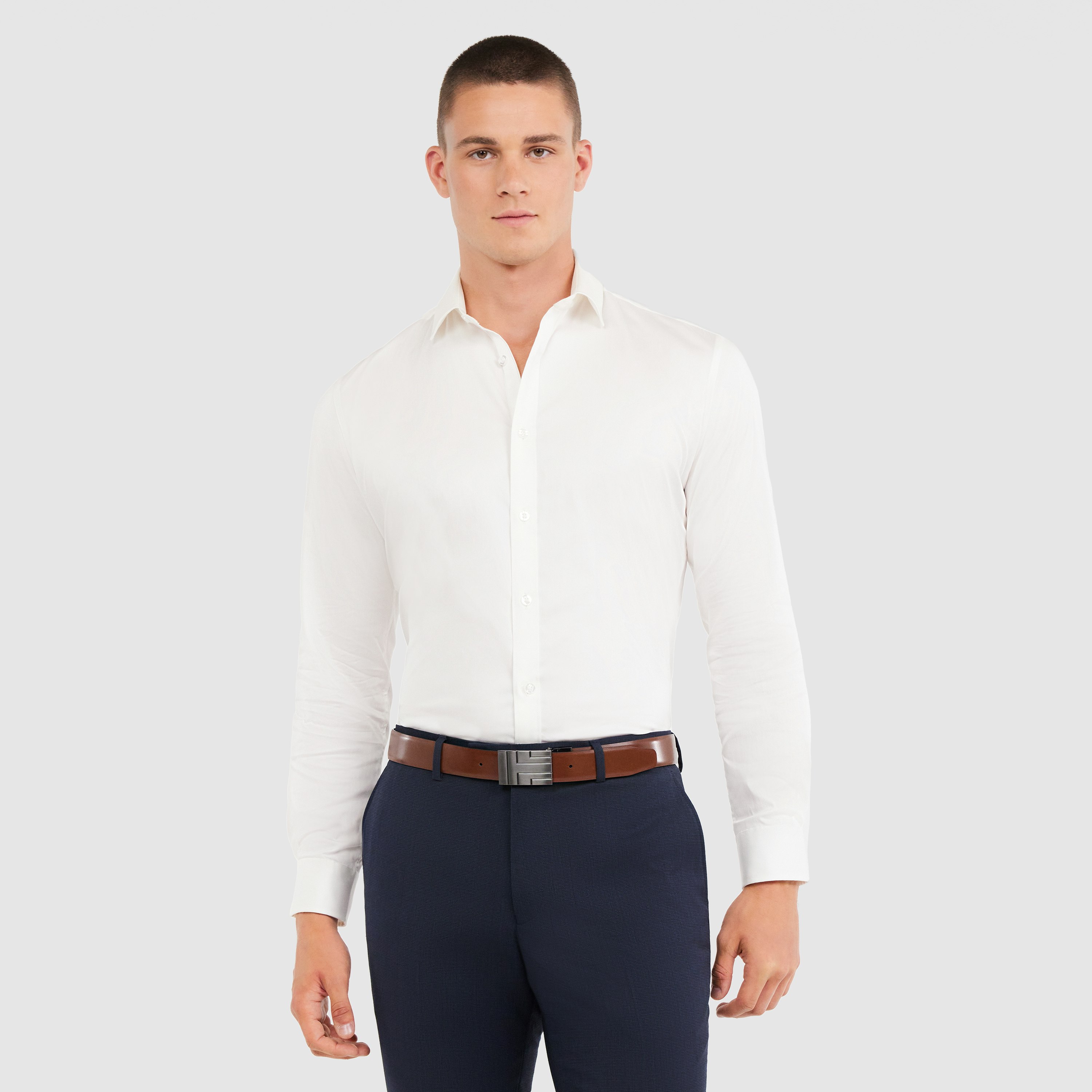 Ivory Bonaire Stretch Shirt | Men's Tops | Tarocash AU