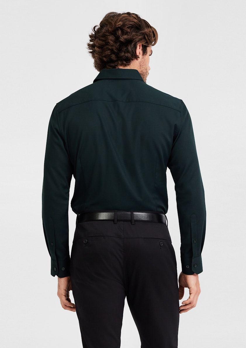 Dark Green Eyre Slim Stretch Bamboo Shirt