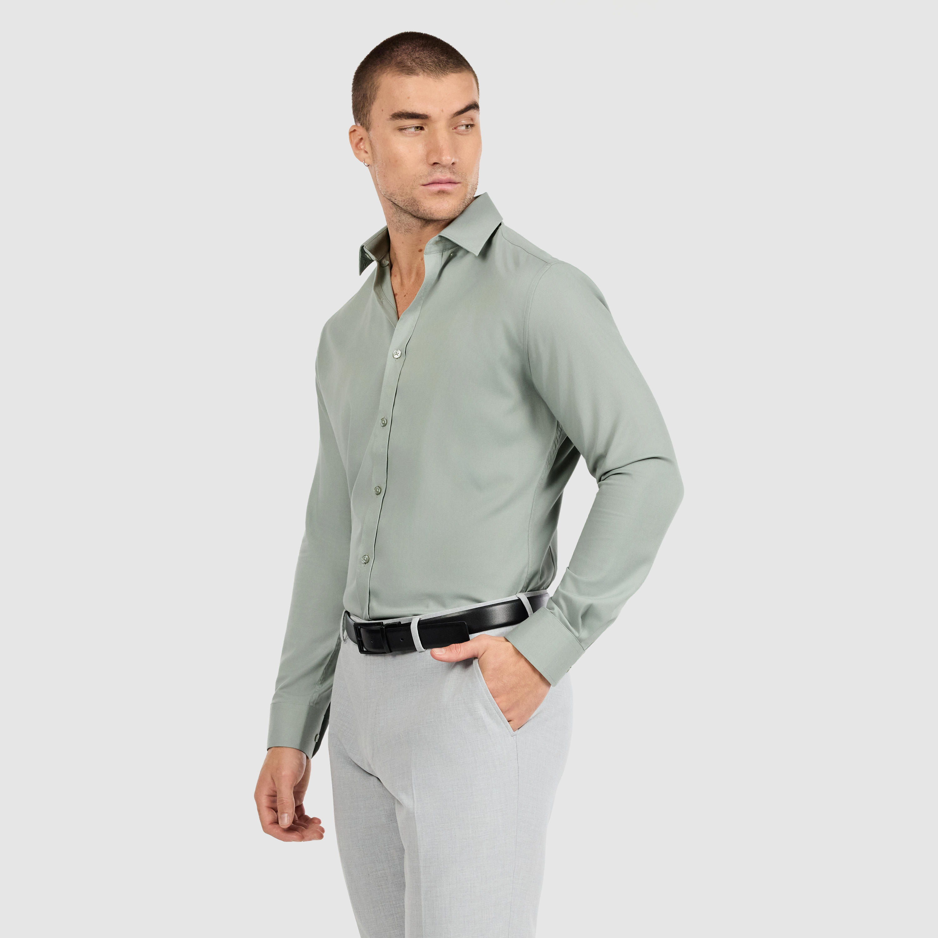 Green Eyre Slim Stretch Bamboo Shirt