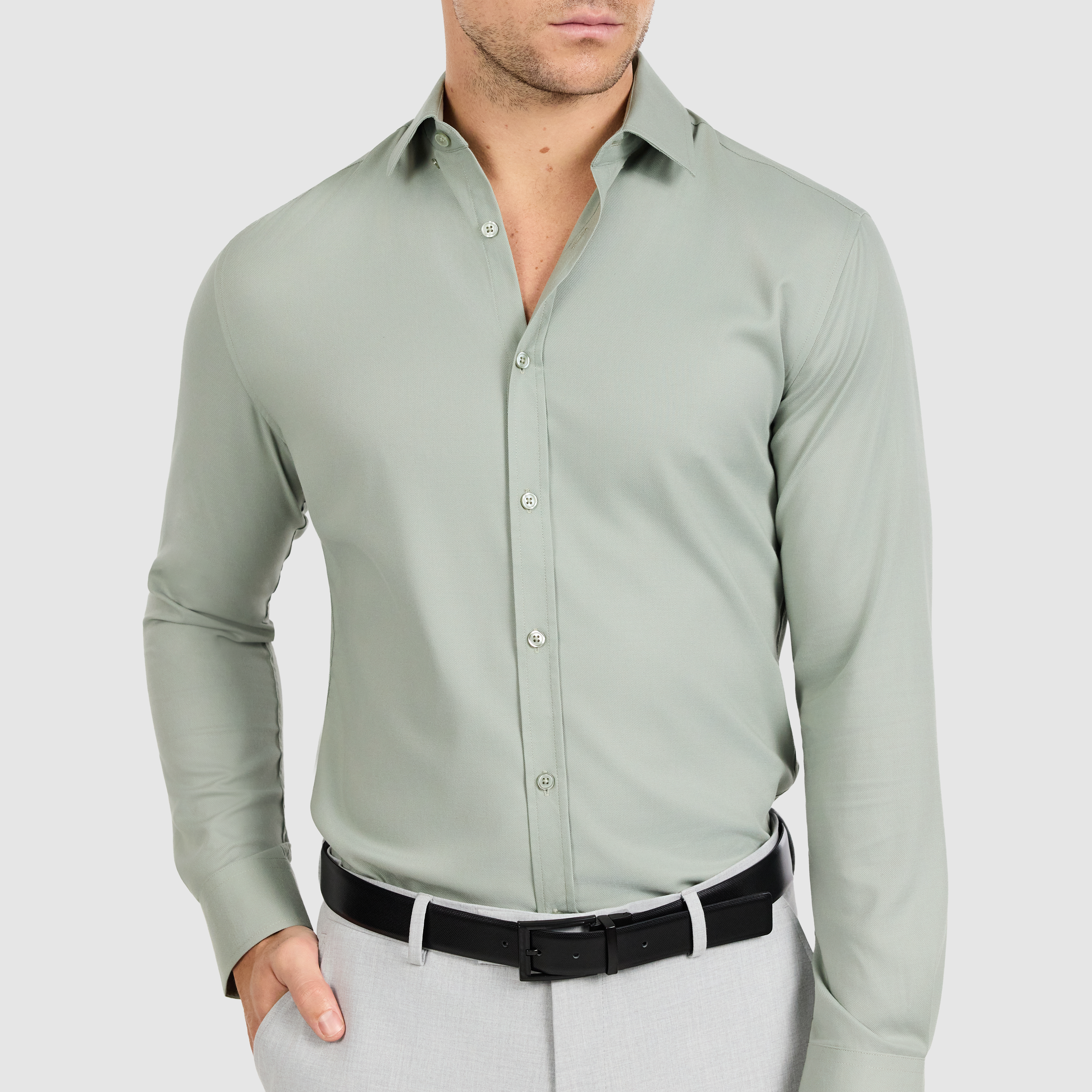Green Eyre Slim Stretch Bamboo Shirt