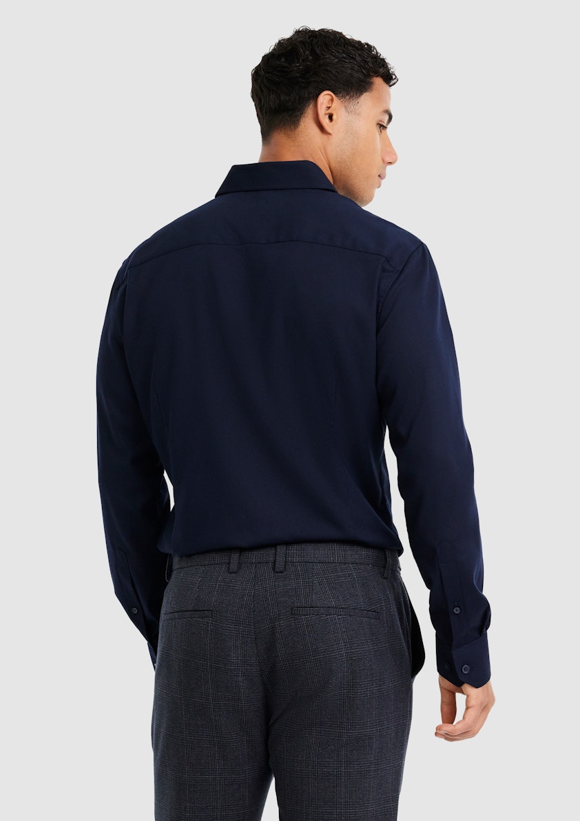 Navy Eyre Slim Stretch Bamboo Shirt