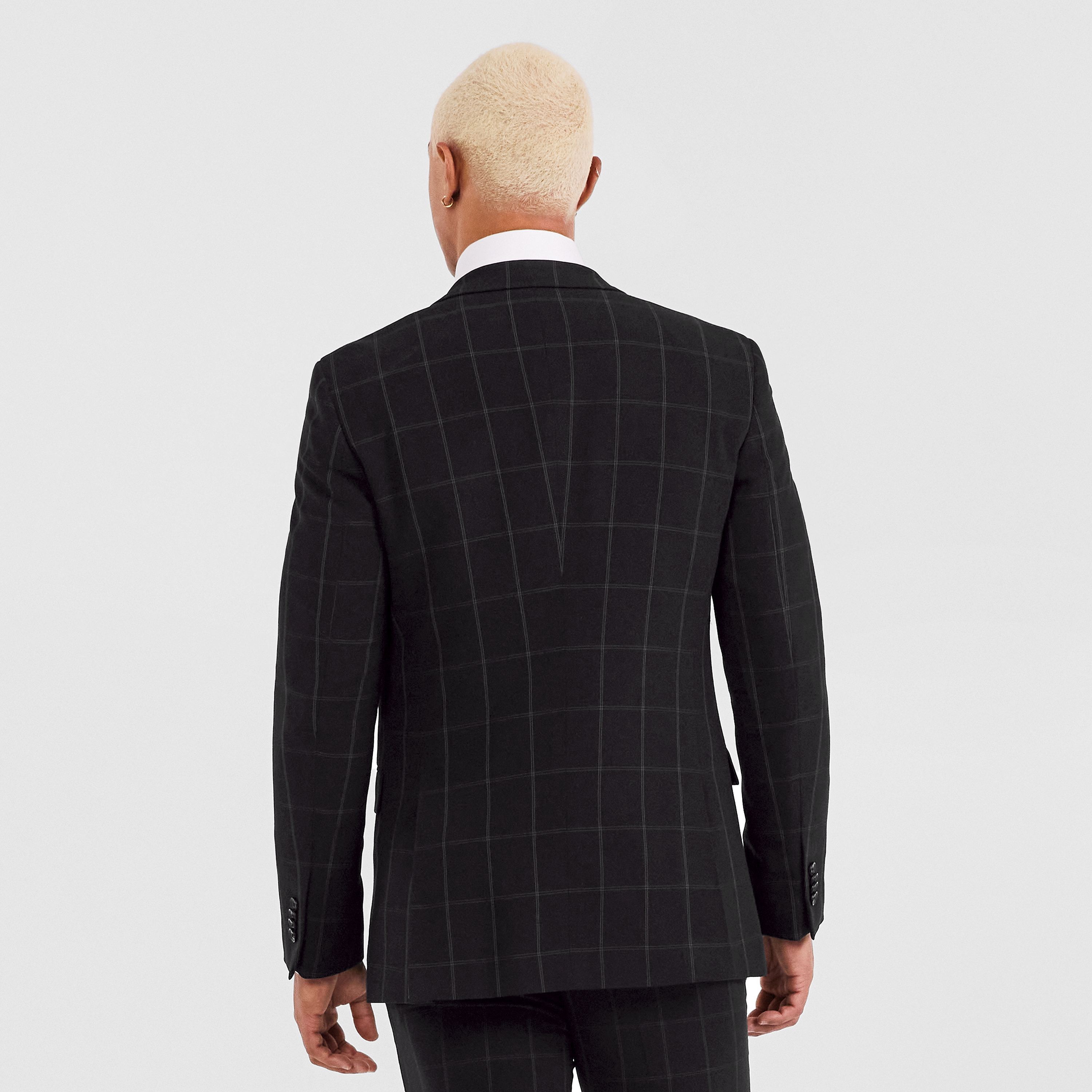 black checkered suit jacket