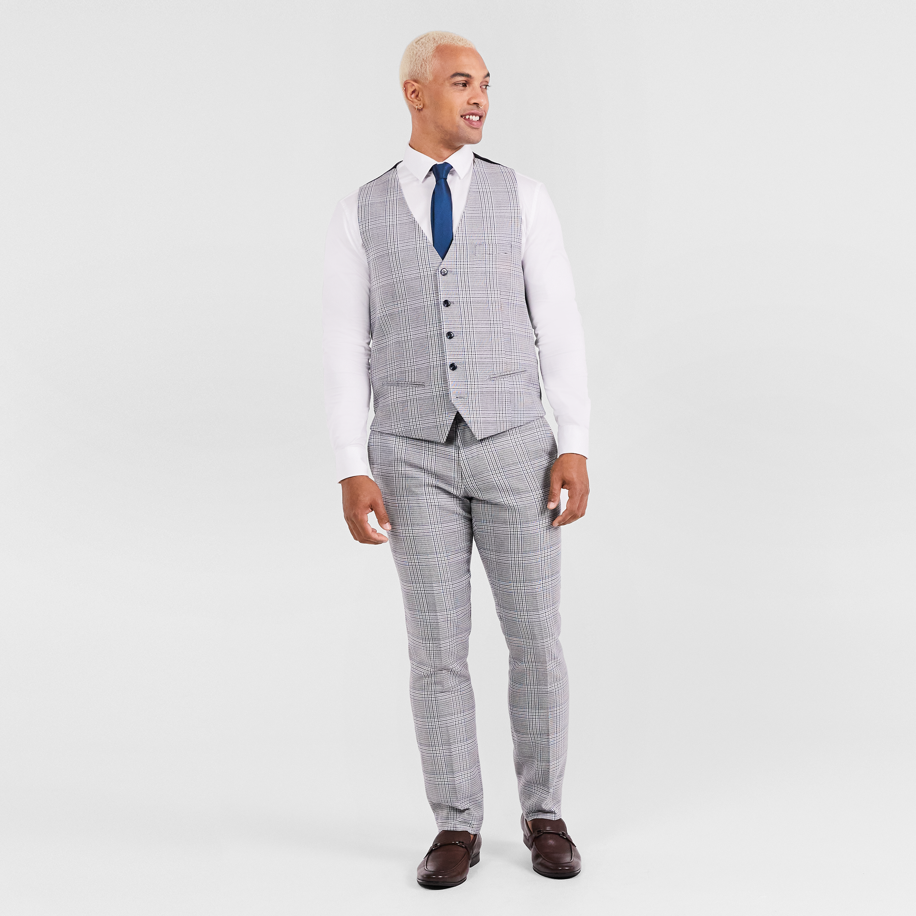 checked waistcoat suit