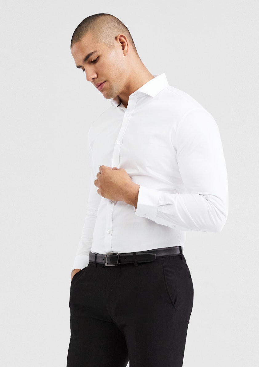 White Maximo Slim Stretch Shirt