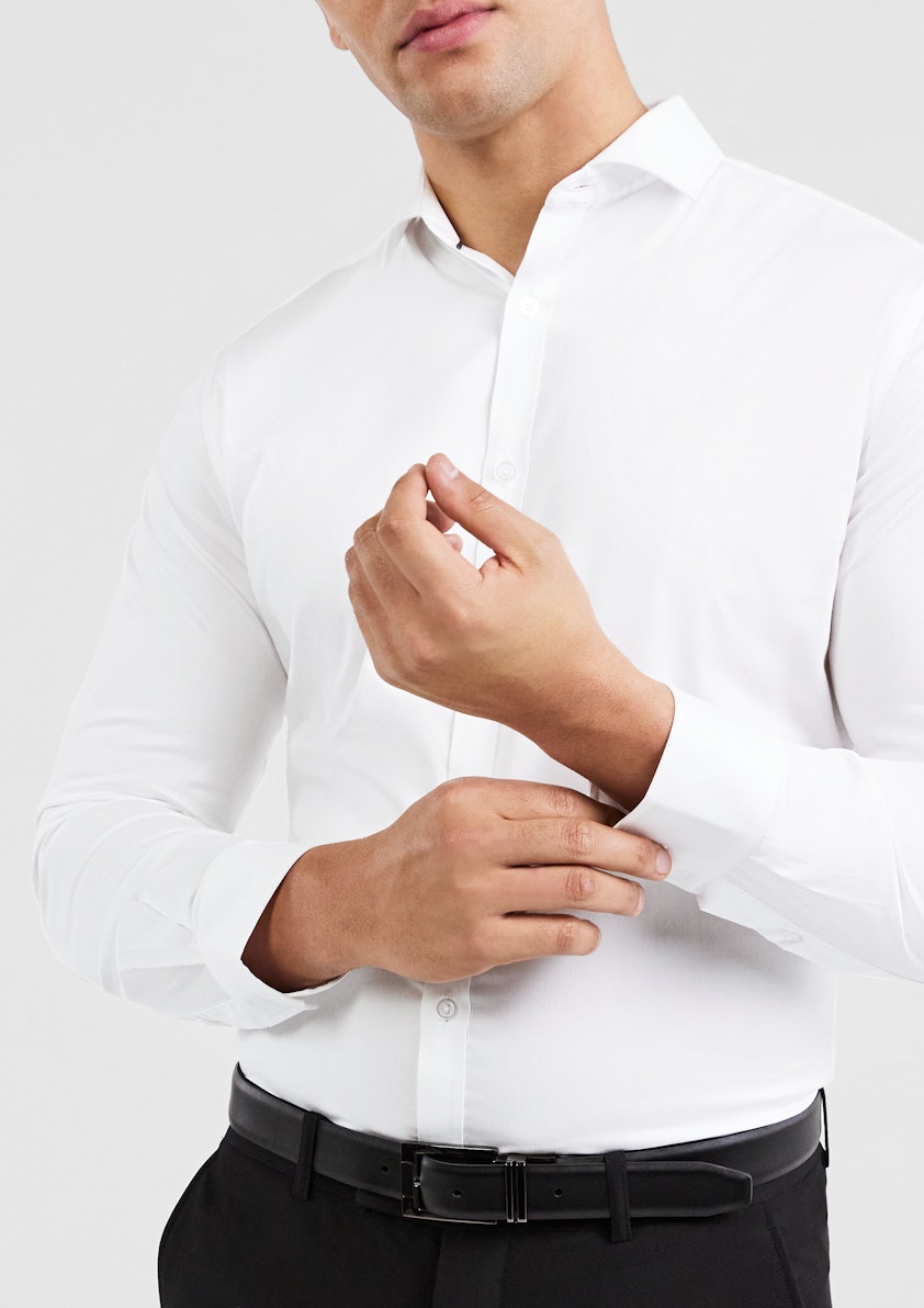 White Maximo Slim Stretch Shirt