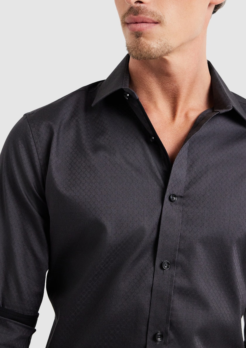 Dark Grey Roko Slim Textured Shirt