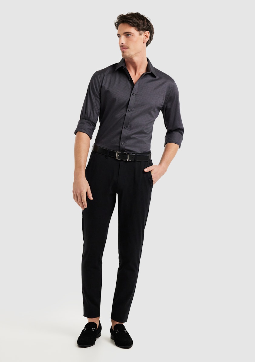Dark Grey Roko Slim Textured Shirt