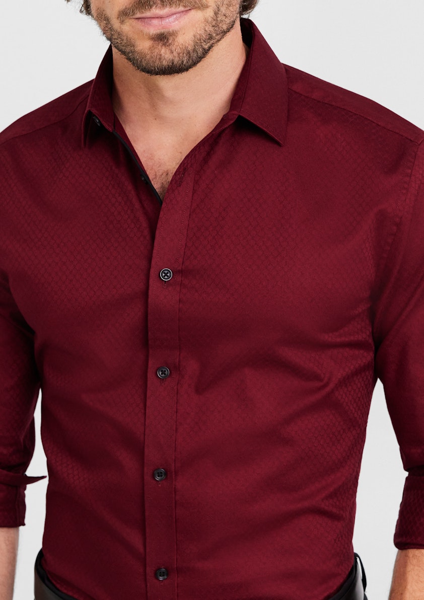 Red Roko Slim Textured Shirt