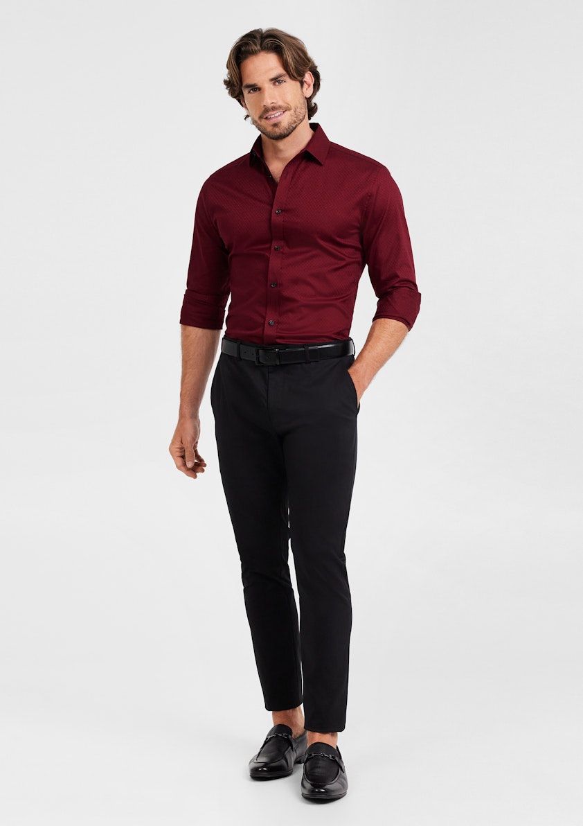Red Roko Slim Textured Shirt