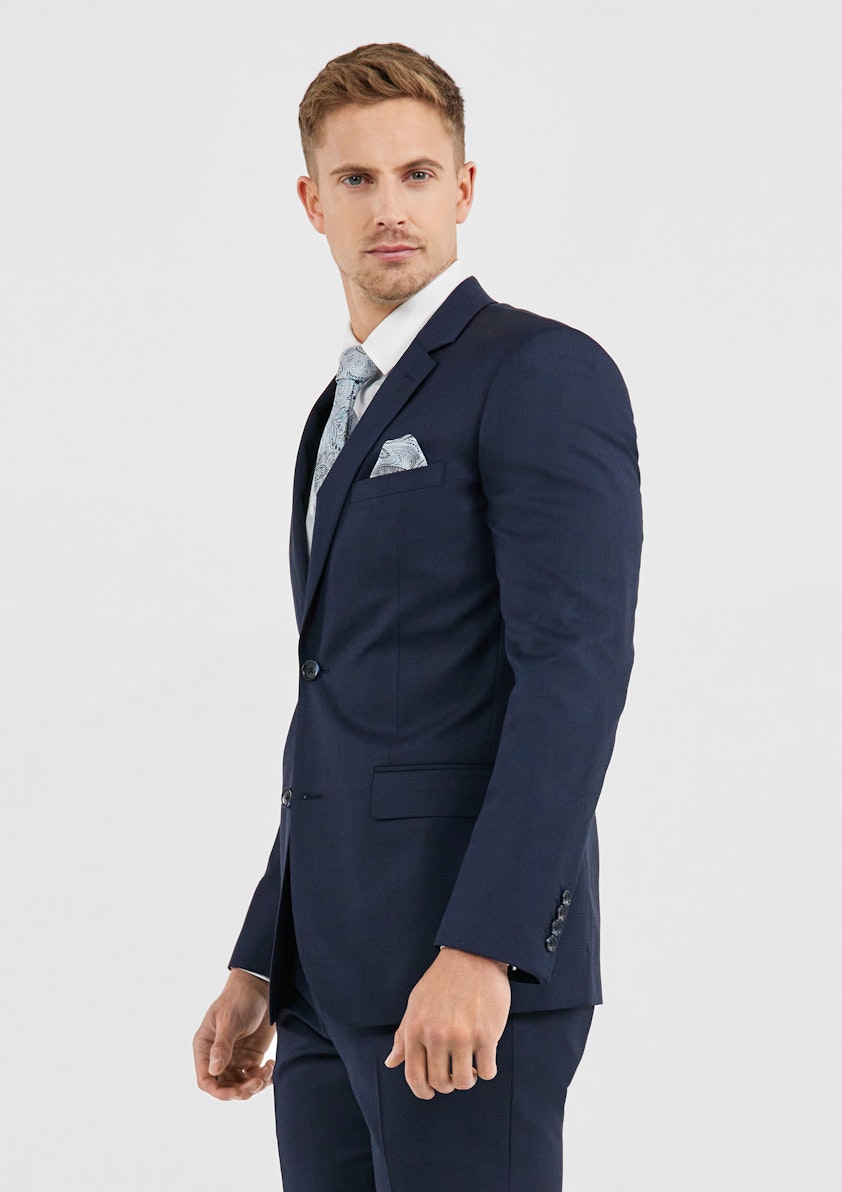 Navy Kya Slim Wool Suit Jacket