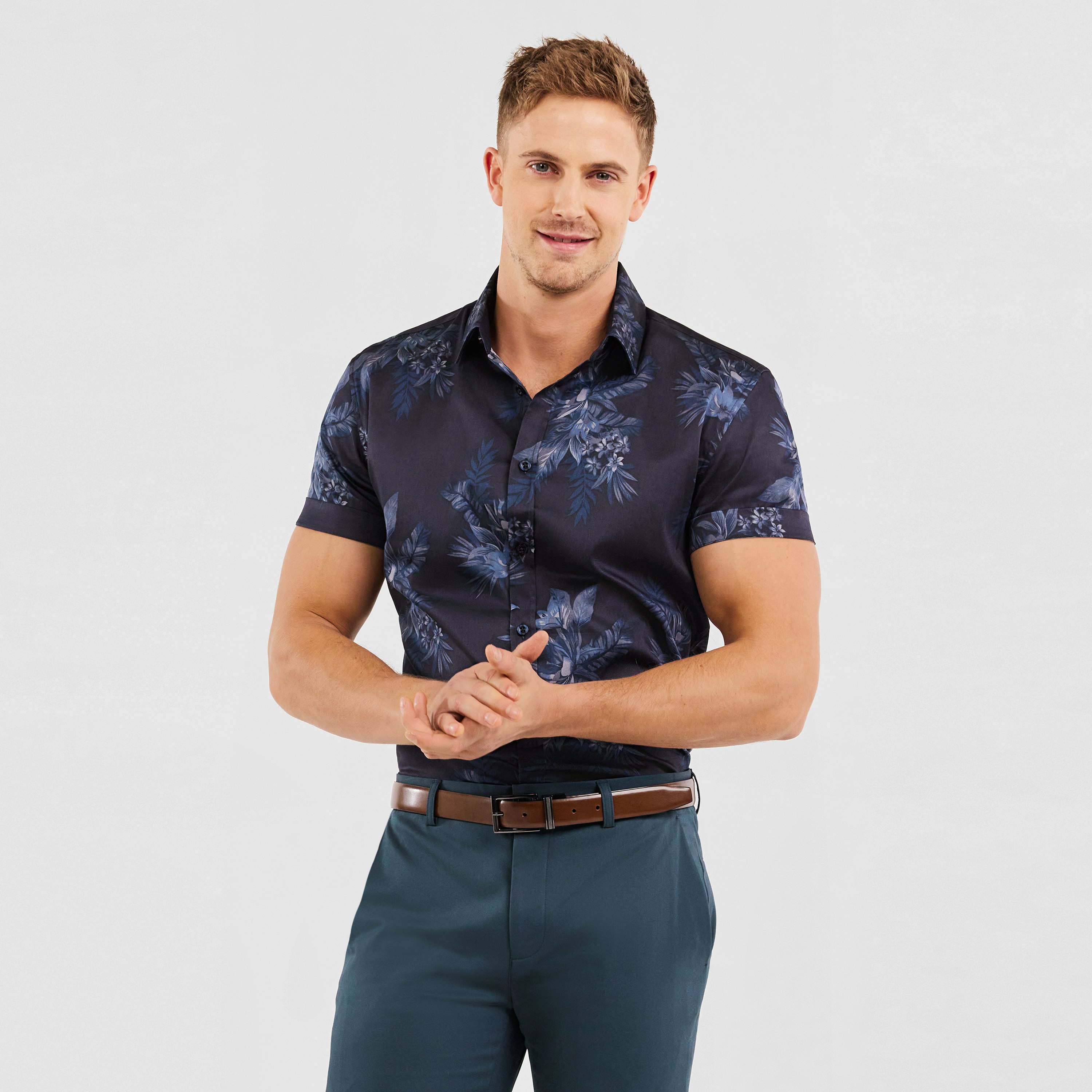 Midnight Bali Stretch Floral Shirt | Men's Tops | Tarocash AU