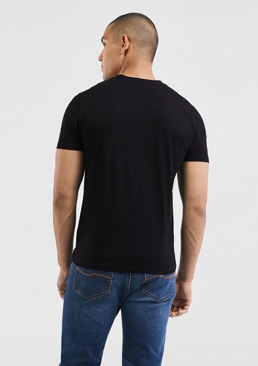 Black Pure Cotton Crew Neck T Shirt