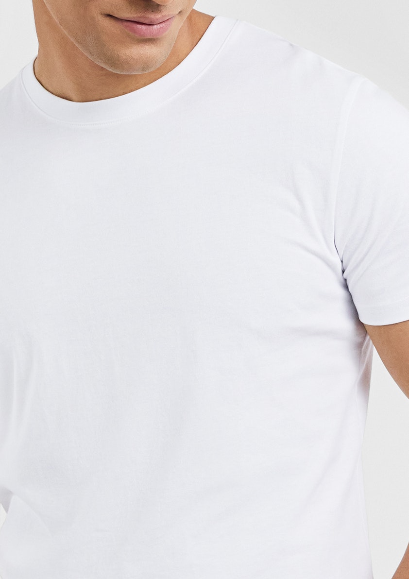 White Pure Cotton Crew Neck T Shirt