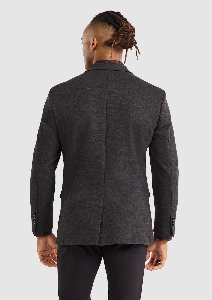 Buy Textured Formal Blazer with Notch Lapel and Long Sleeves