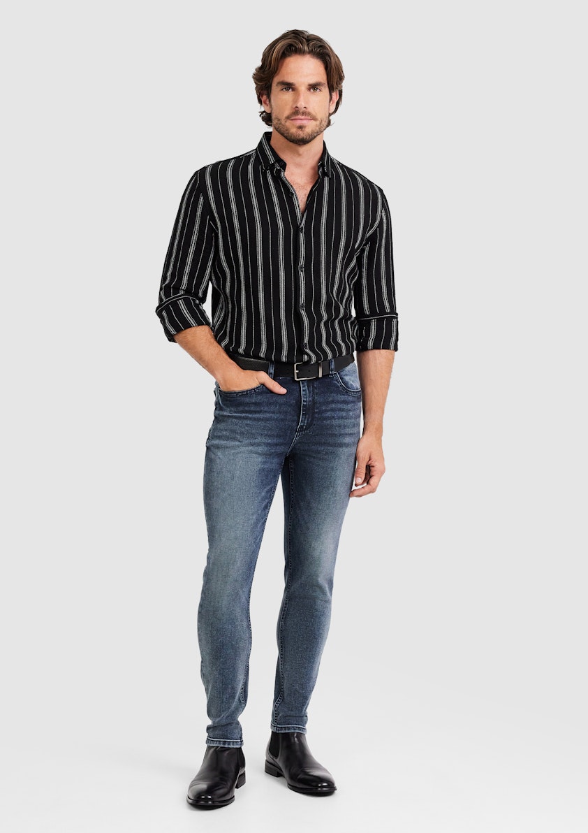 Blue Smoke Phoenix Slim Crop Stretch Jean