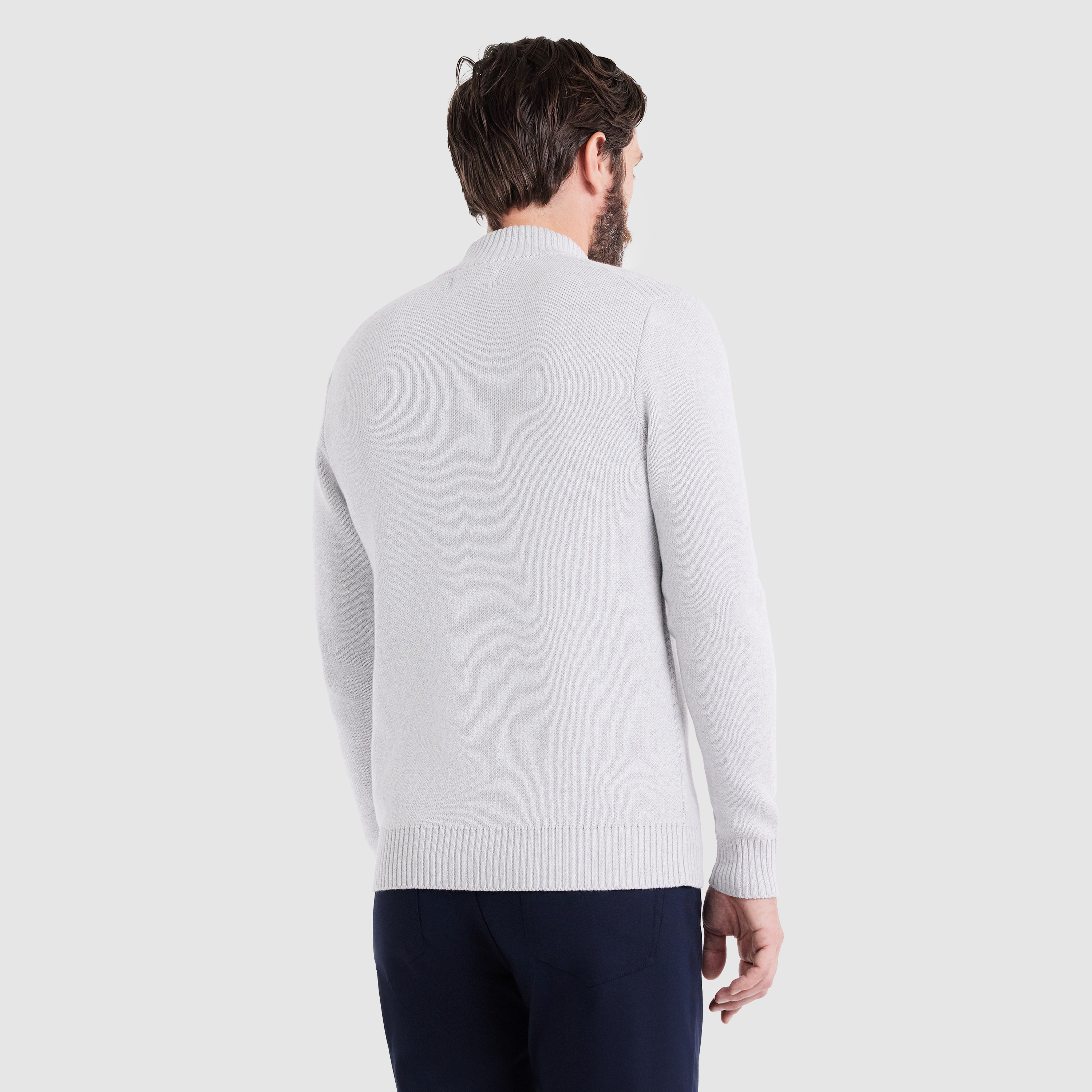 Light Grey Claremont Zip Neck Knit Men's Tops Tarocash AU