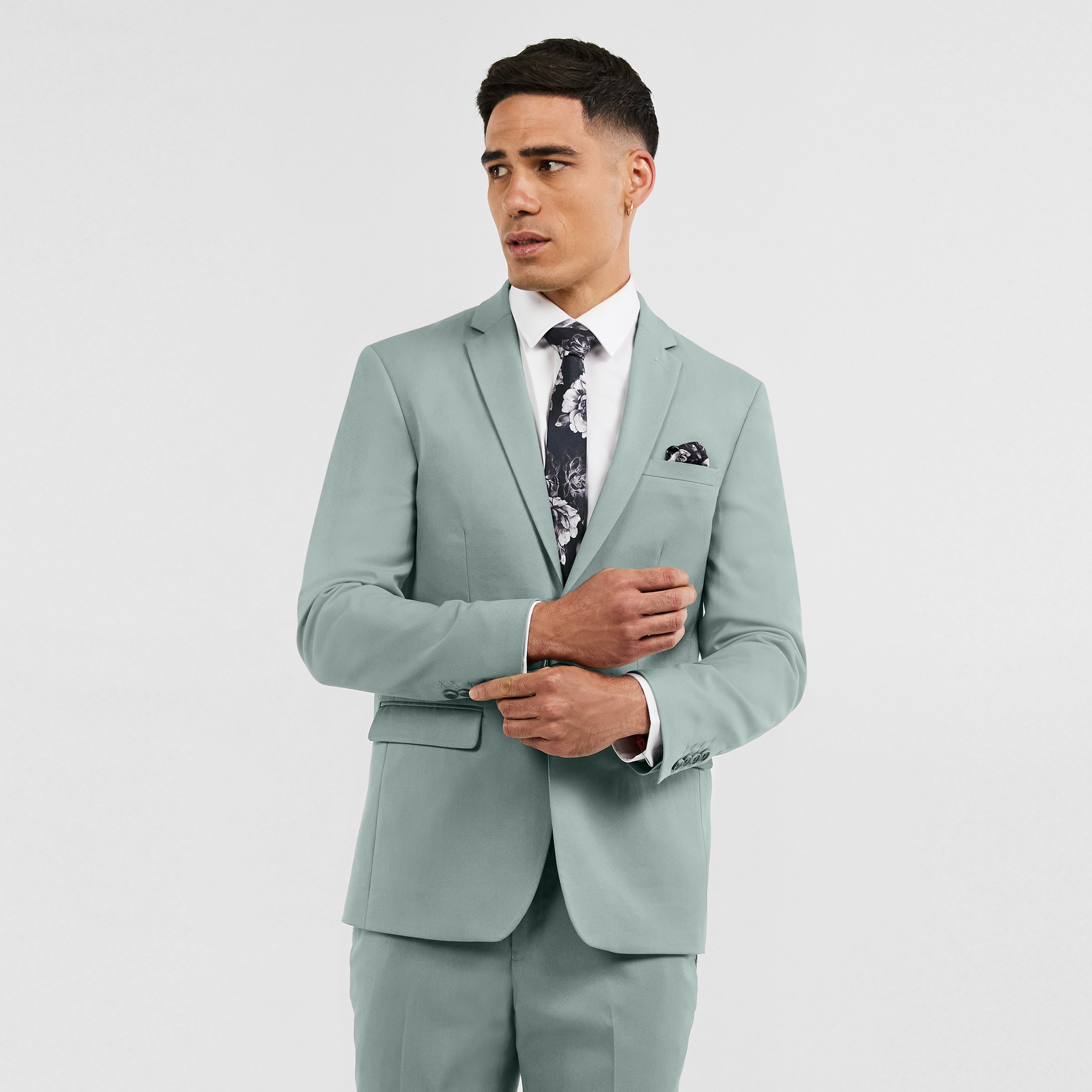 Mid Green Zade Skinny Suit Jacket 