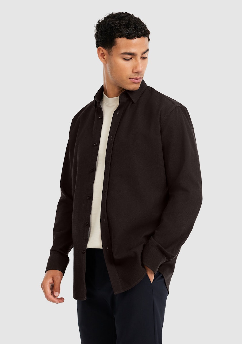 Chocolate Barrett Textured Shirt