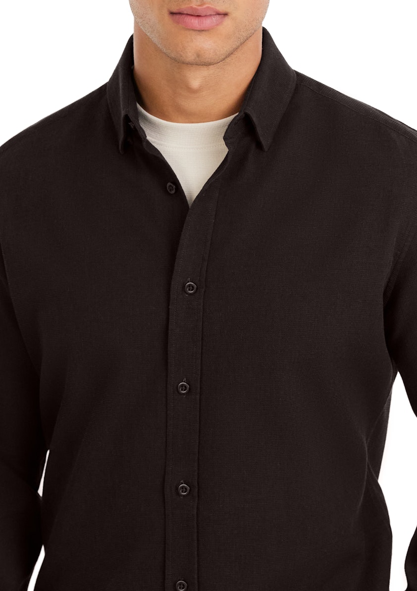 Chocolate Barrett Textured Shirt