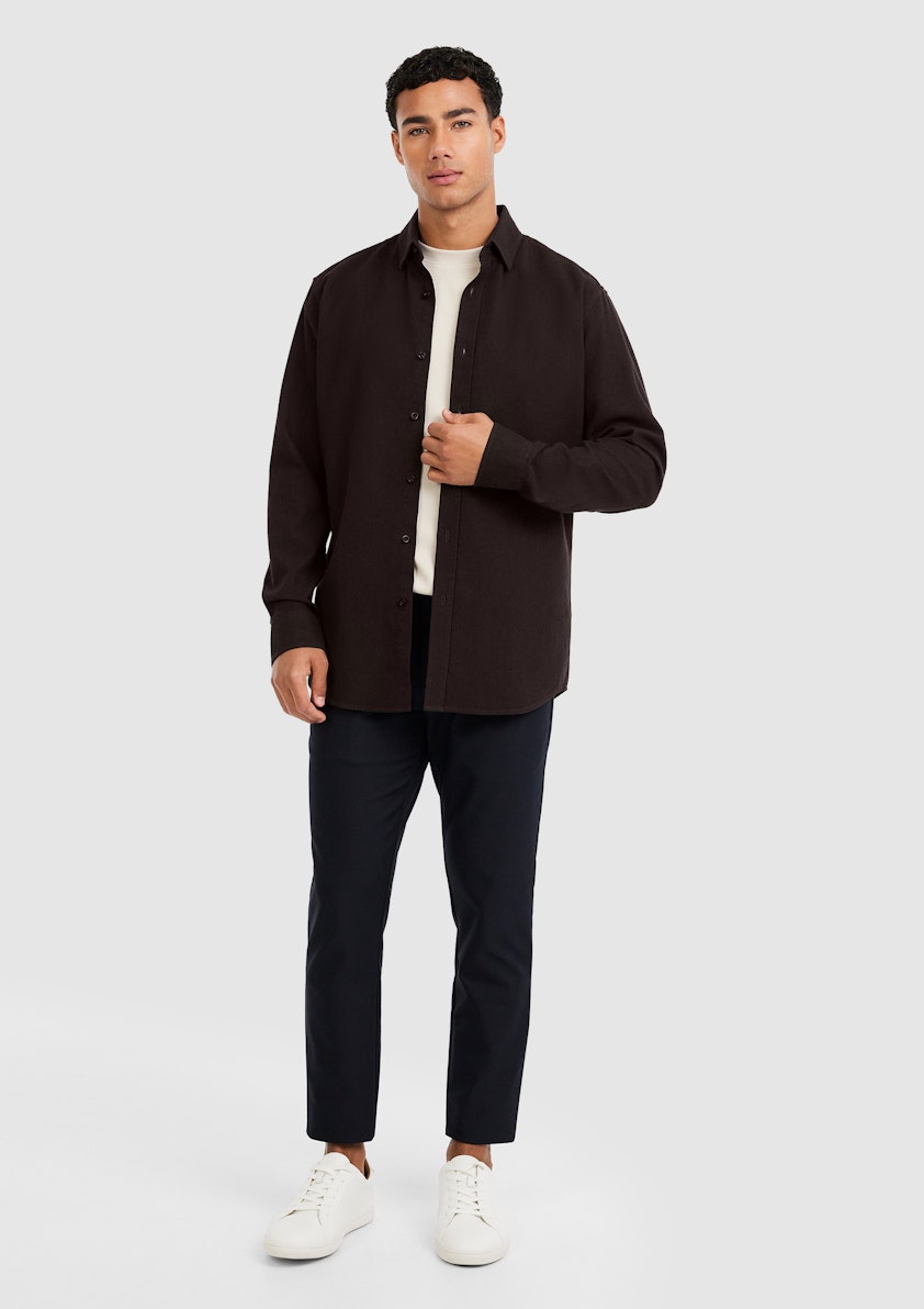 Chocolate Barrett Textured Shirt