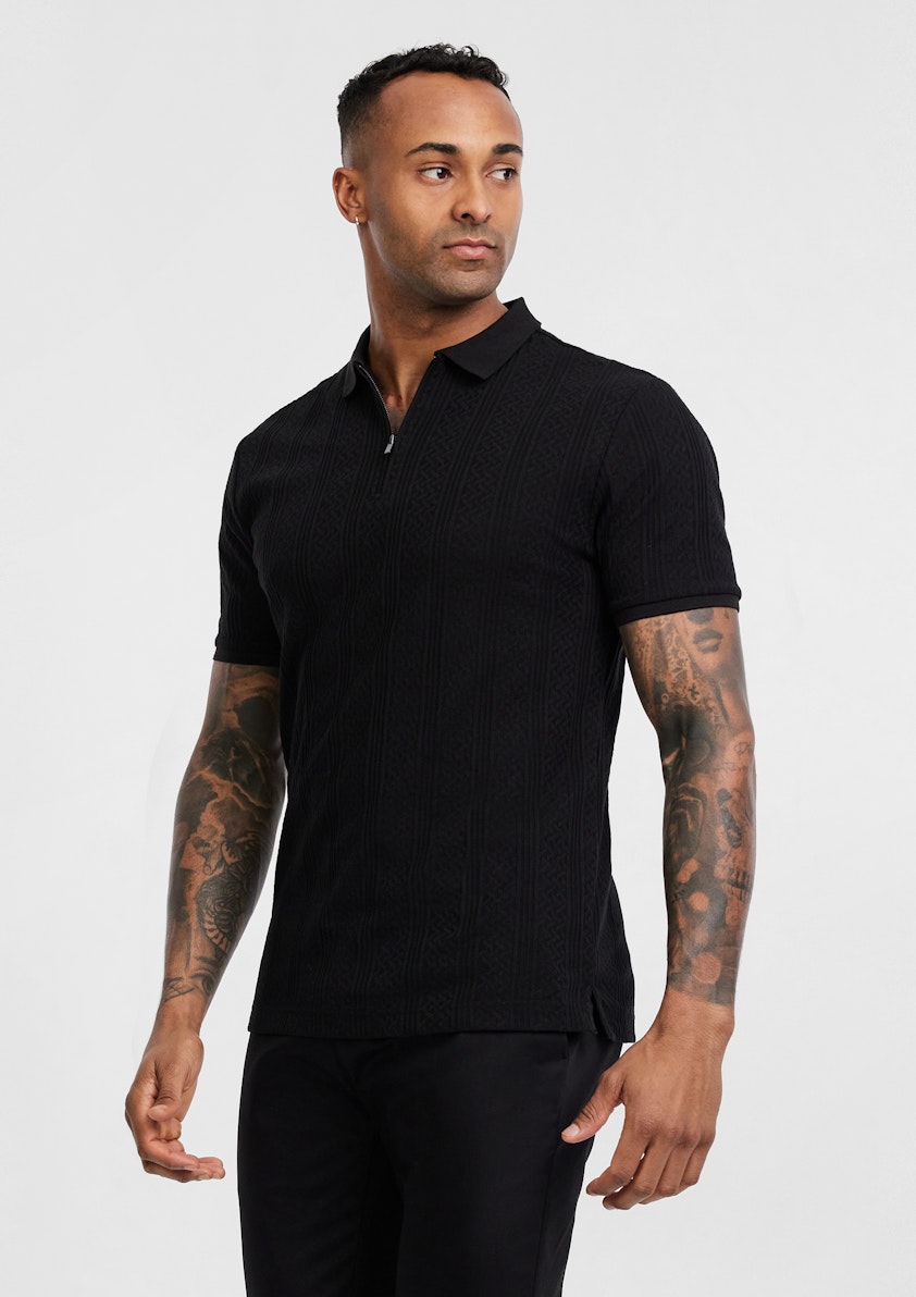 Leroy Textured Zip Polo