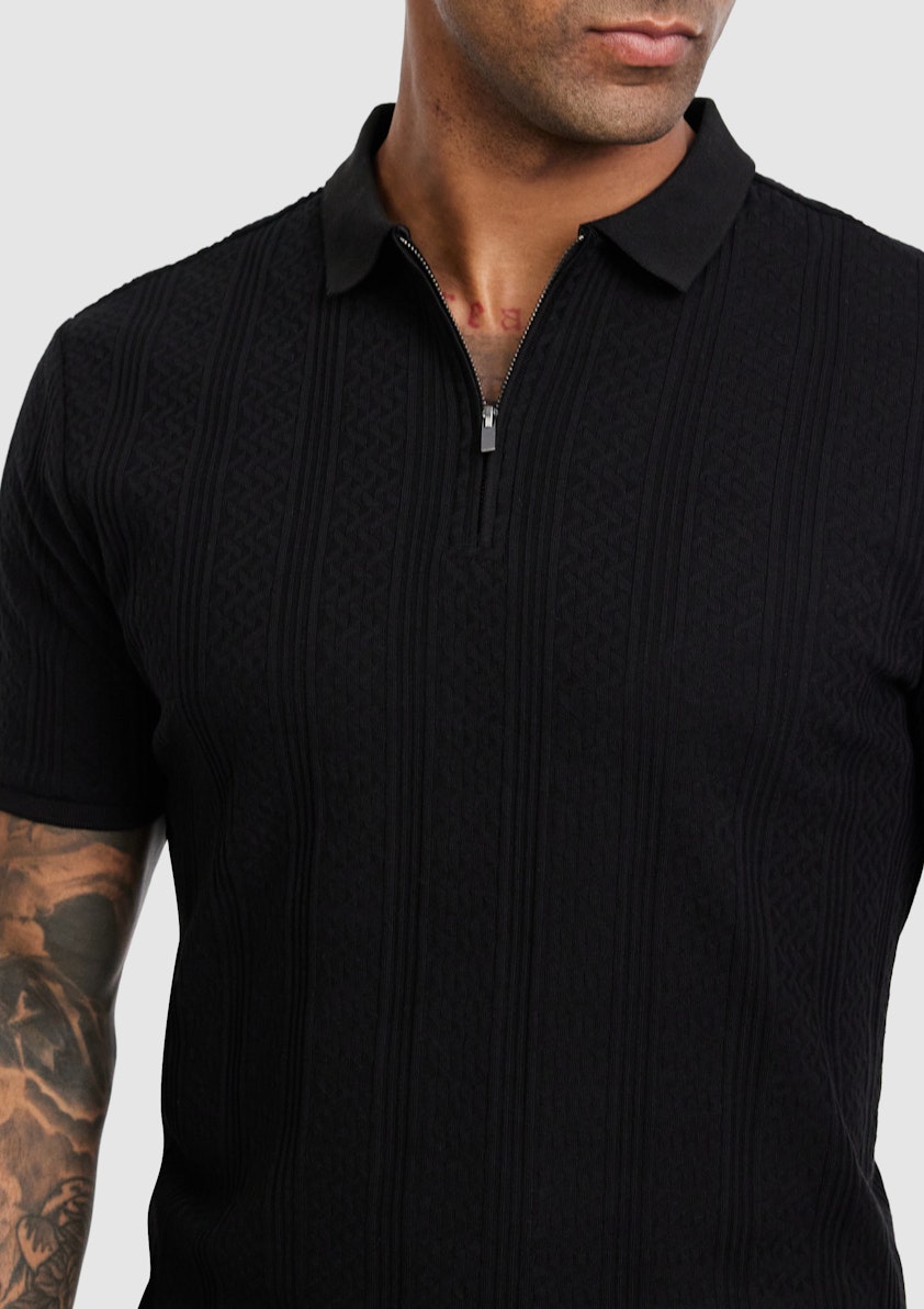 Leroy Textured Zip Polo