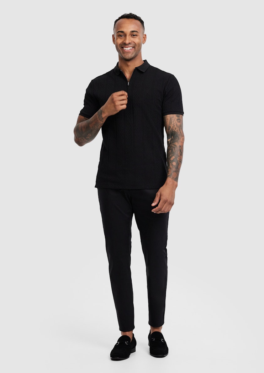 Leroy Textured Zip Polo