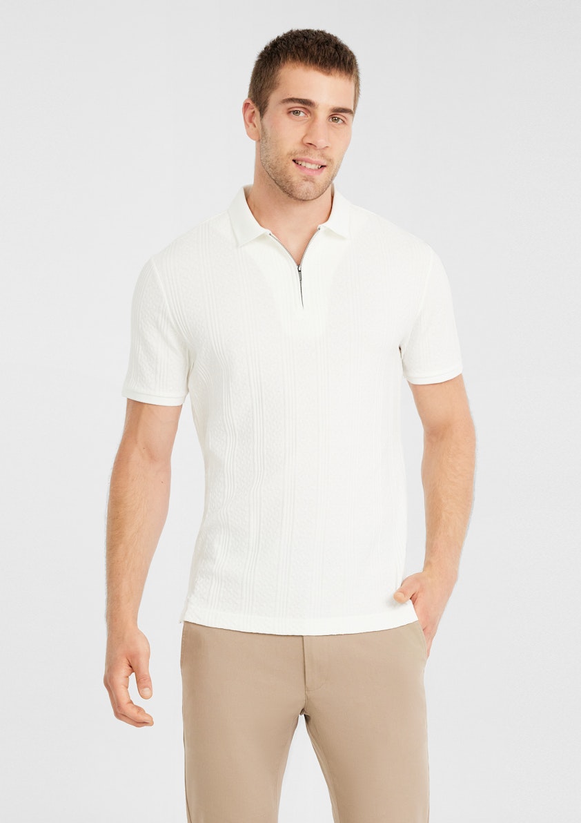 Leroy Textured Zip Polo