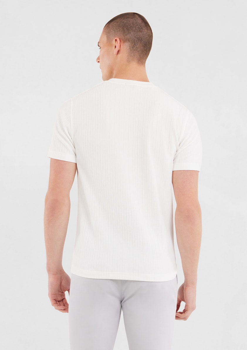 White Anston Rib Crew T Shirt